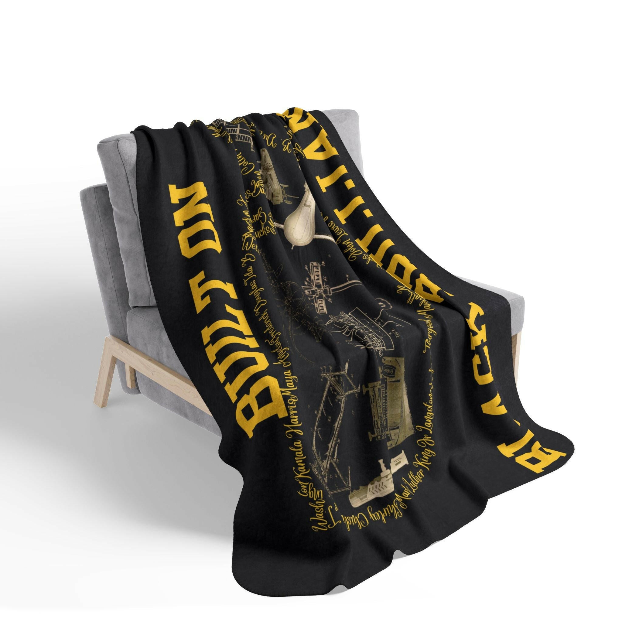 ‘Black Brilliance' Fleece Sherpa Blanket - MKCM Modern Designs