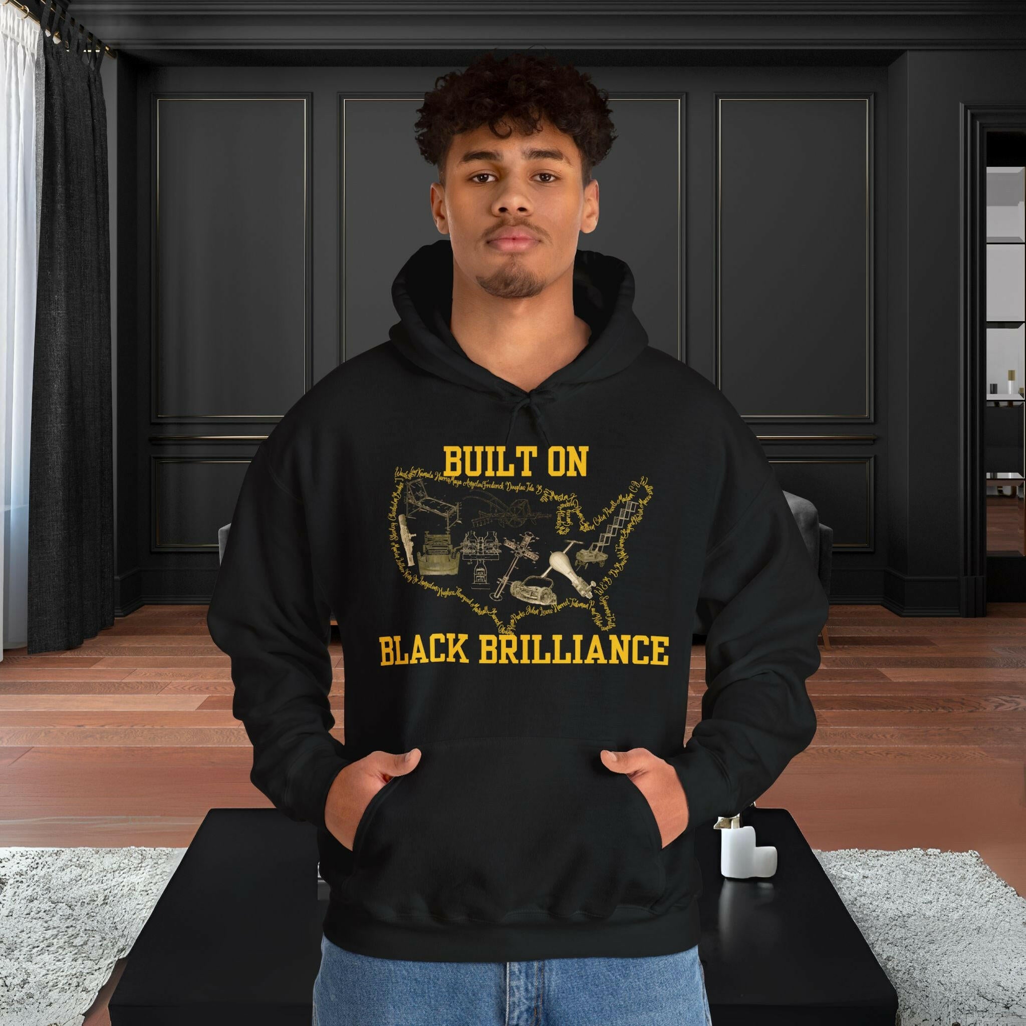 'Black Brilliance' Men's Hoodie - MKCM Modern Designs