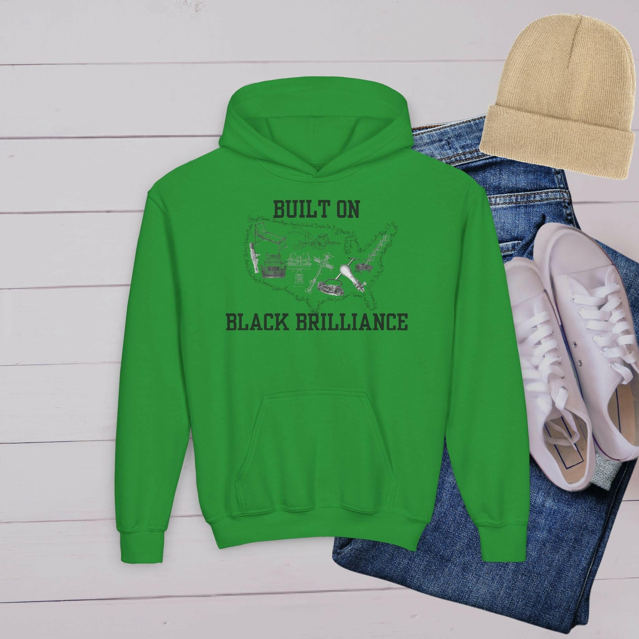 'Black Brilliance’ Youth Hoodie - MKCM Modern Designs