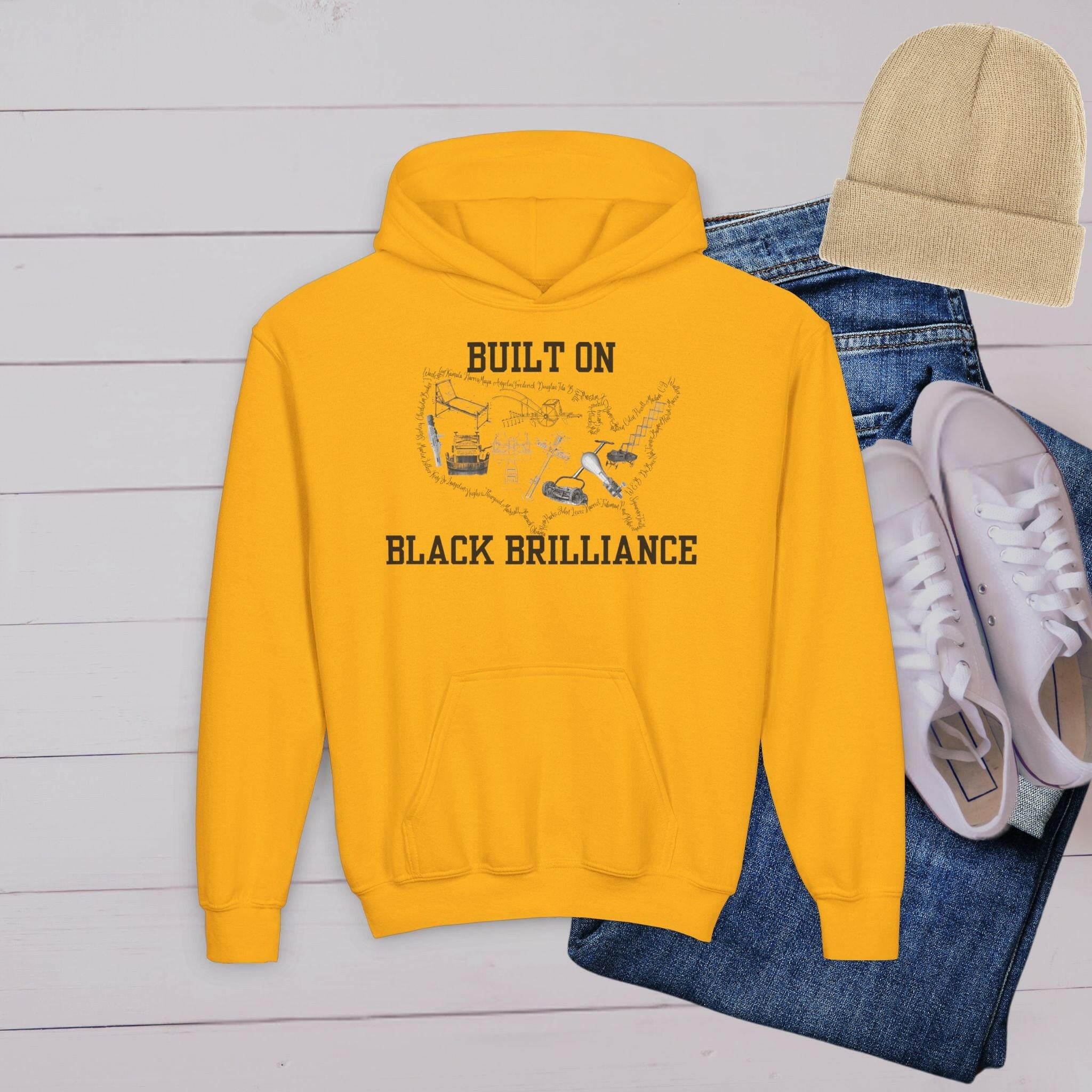 'Black Brilliance’ Youth Hoodie - MKCM Modern Designs