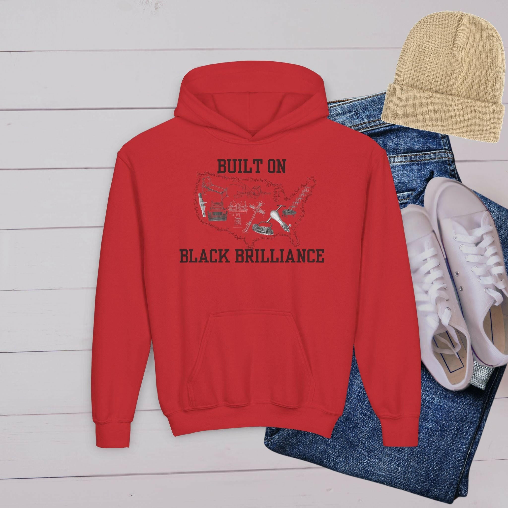 'Black Brilliance’ Youth Hoodie - MKCM Modern Designs