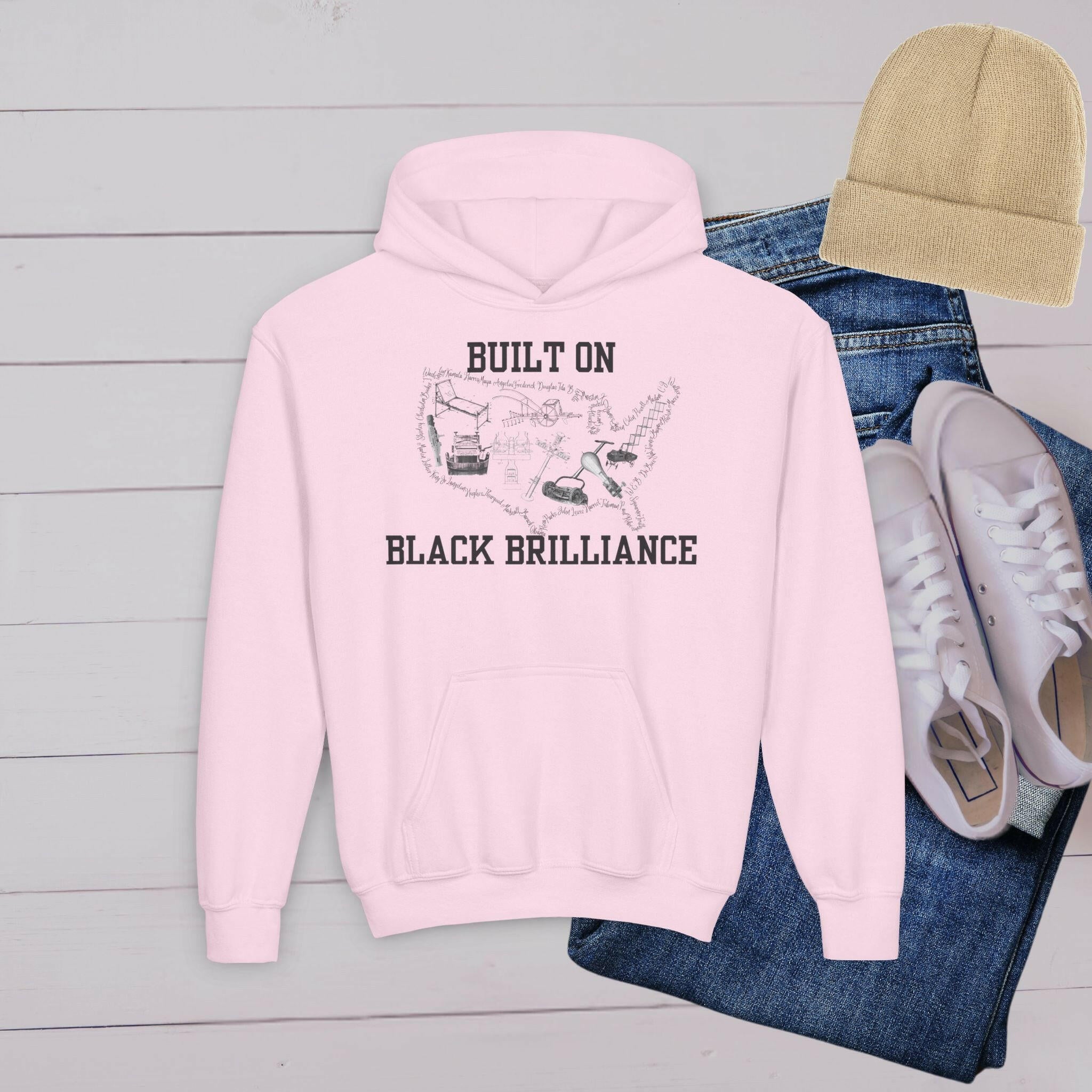 'Black Brilliance’ Youth Hoodie - MKCM Modern Designs