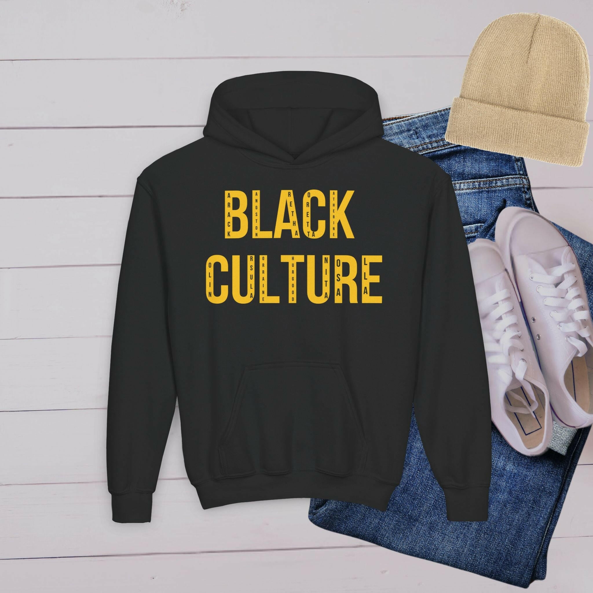 'BLACK Culture ’ Youth Hoodie - MKCM Modern Designs