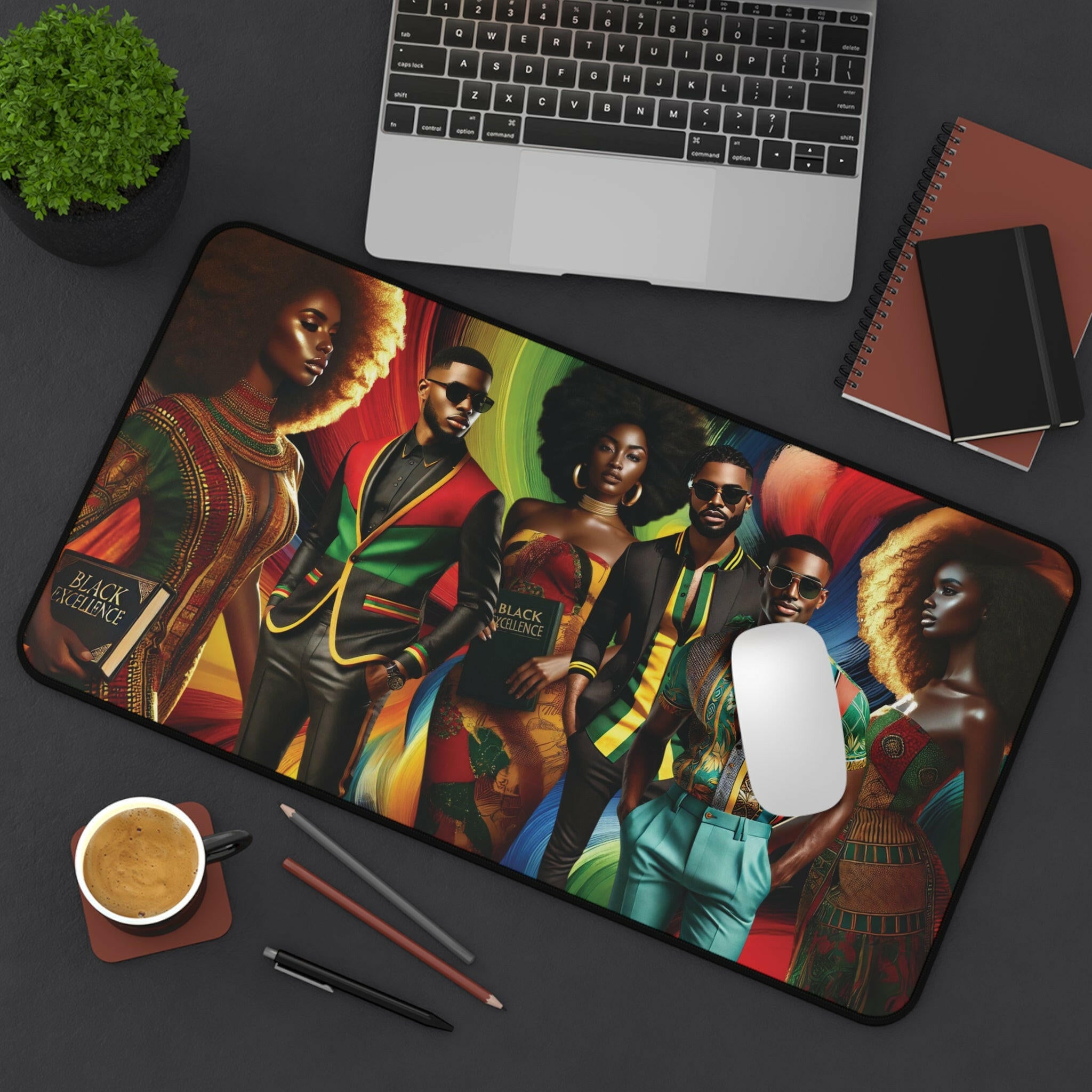 Black Excellence Desk Mat - MKCM Modern Designs