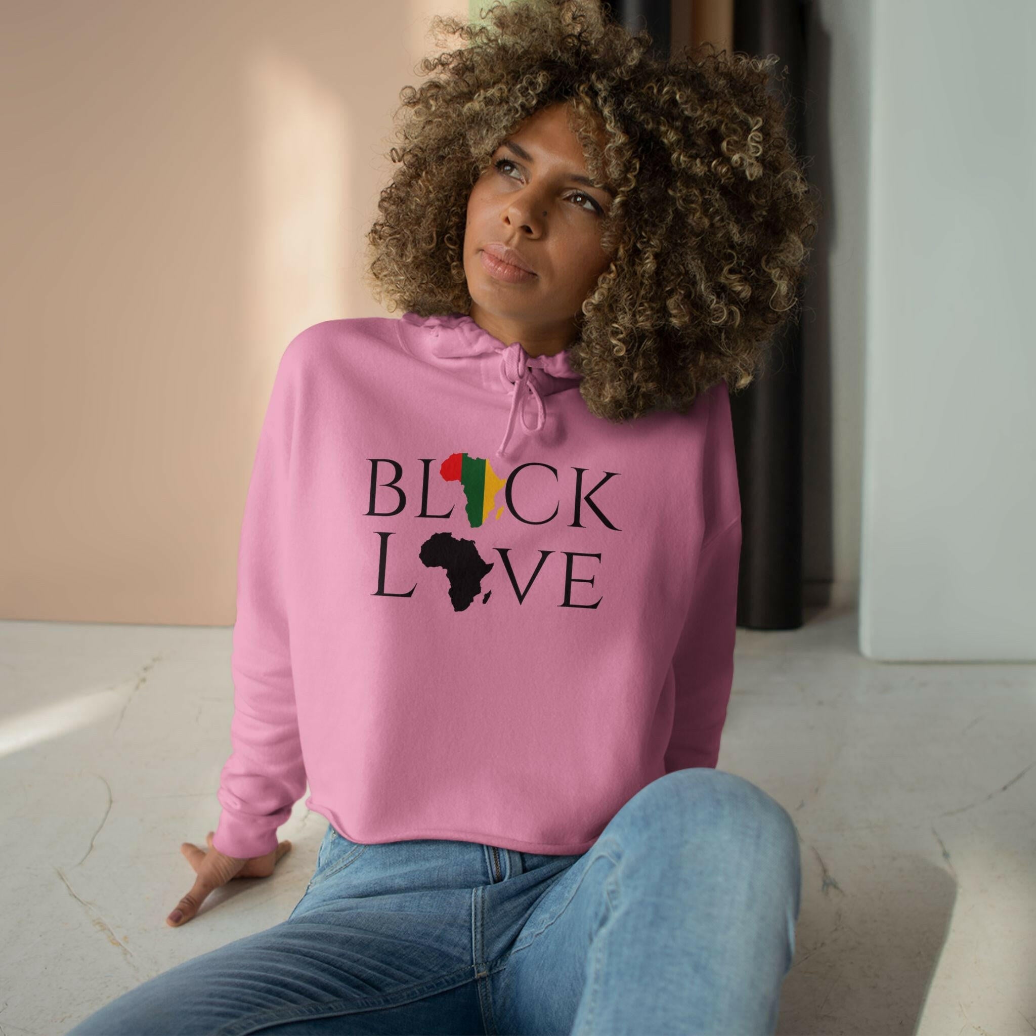 'Black Love' Crop Hoodie - MKCM Modern Designs