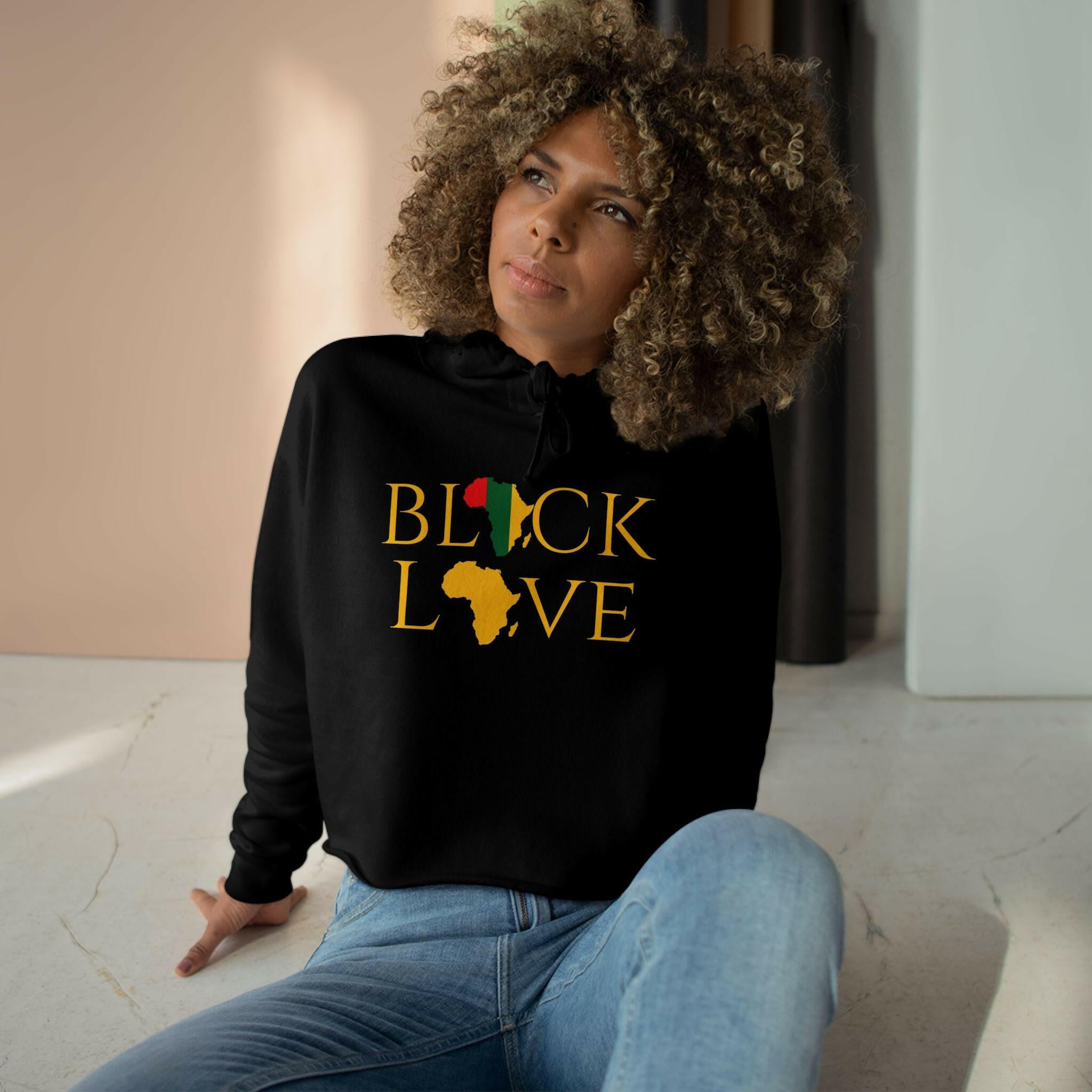 'Black Love' Crop Hoodie - MKCM Modern Designs