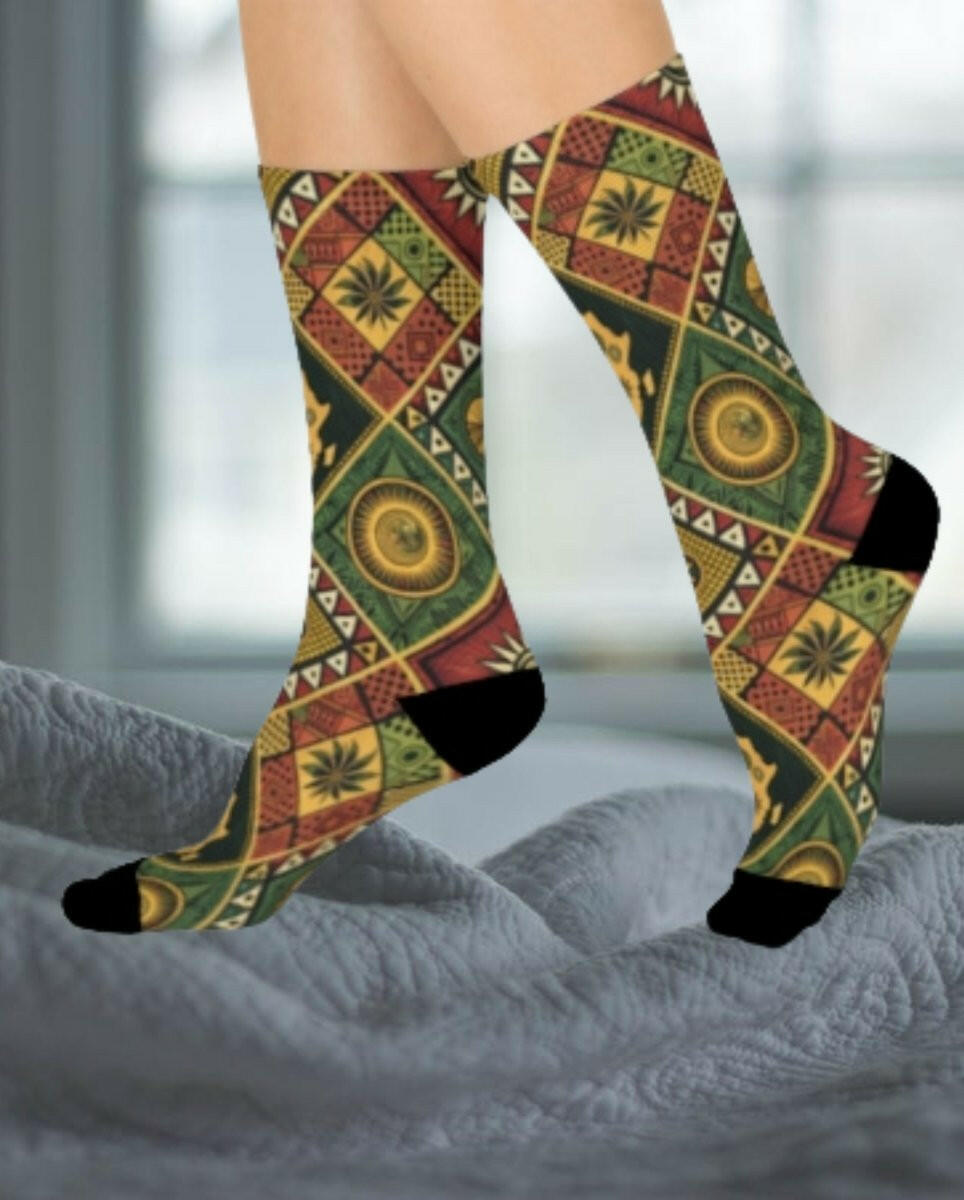 Bold Afro - Indigenous Tribal Socks - MKCM Modern Designs