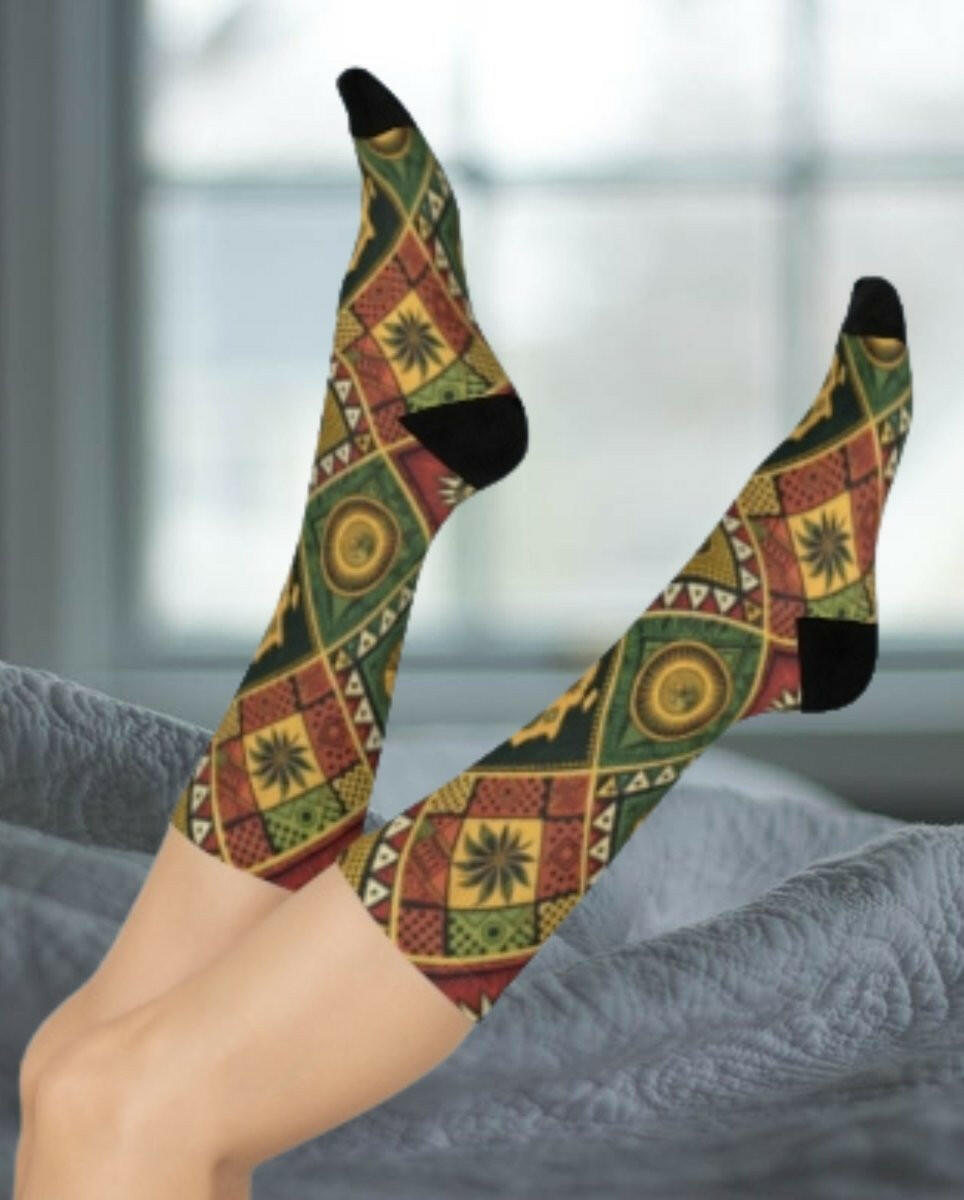 Bold Afro - Indigenous Tribal Socks - MKCM Modern Designs