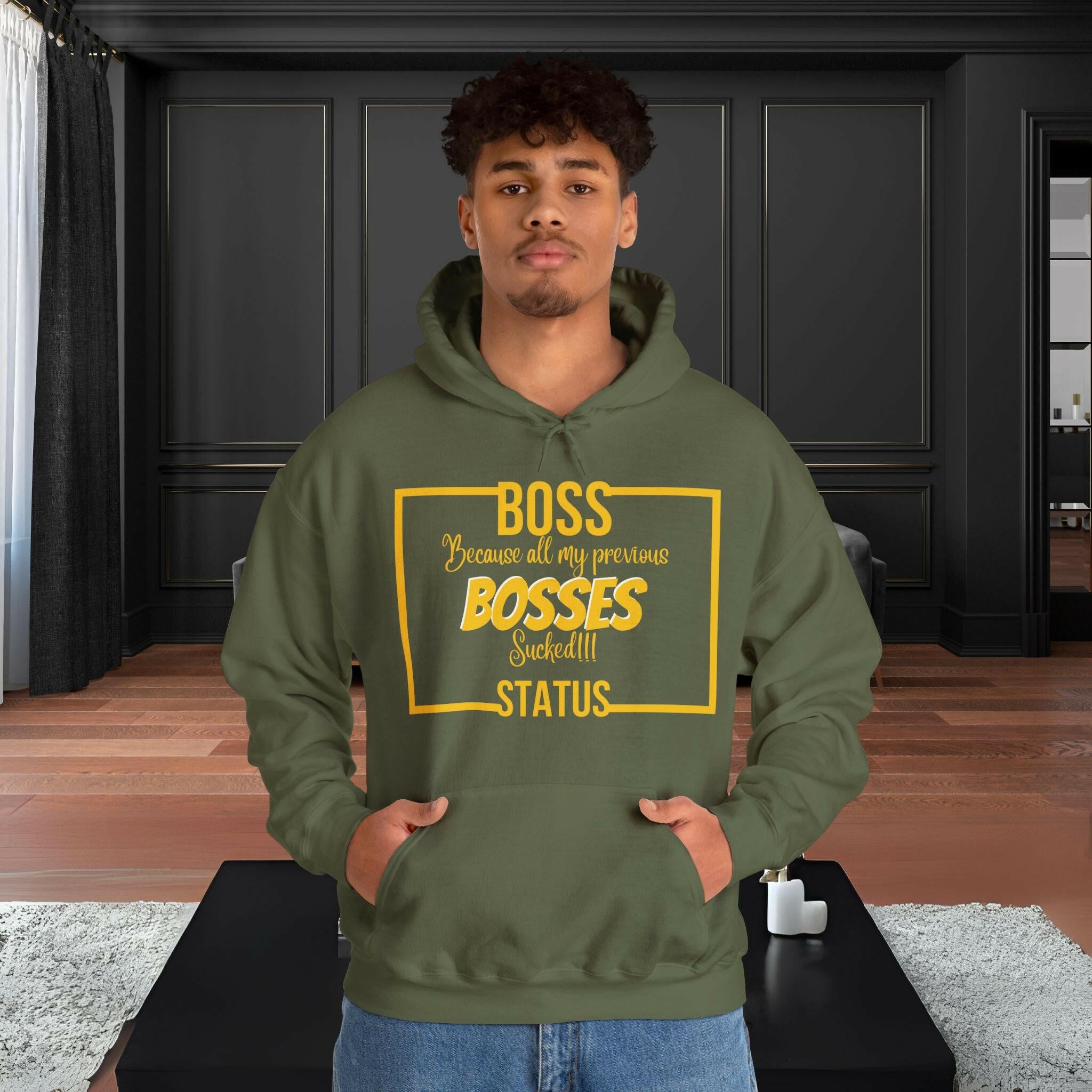 'Boss Status' Men's Hoodie - MKCM Modern Designs