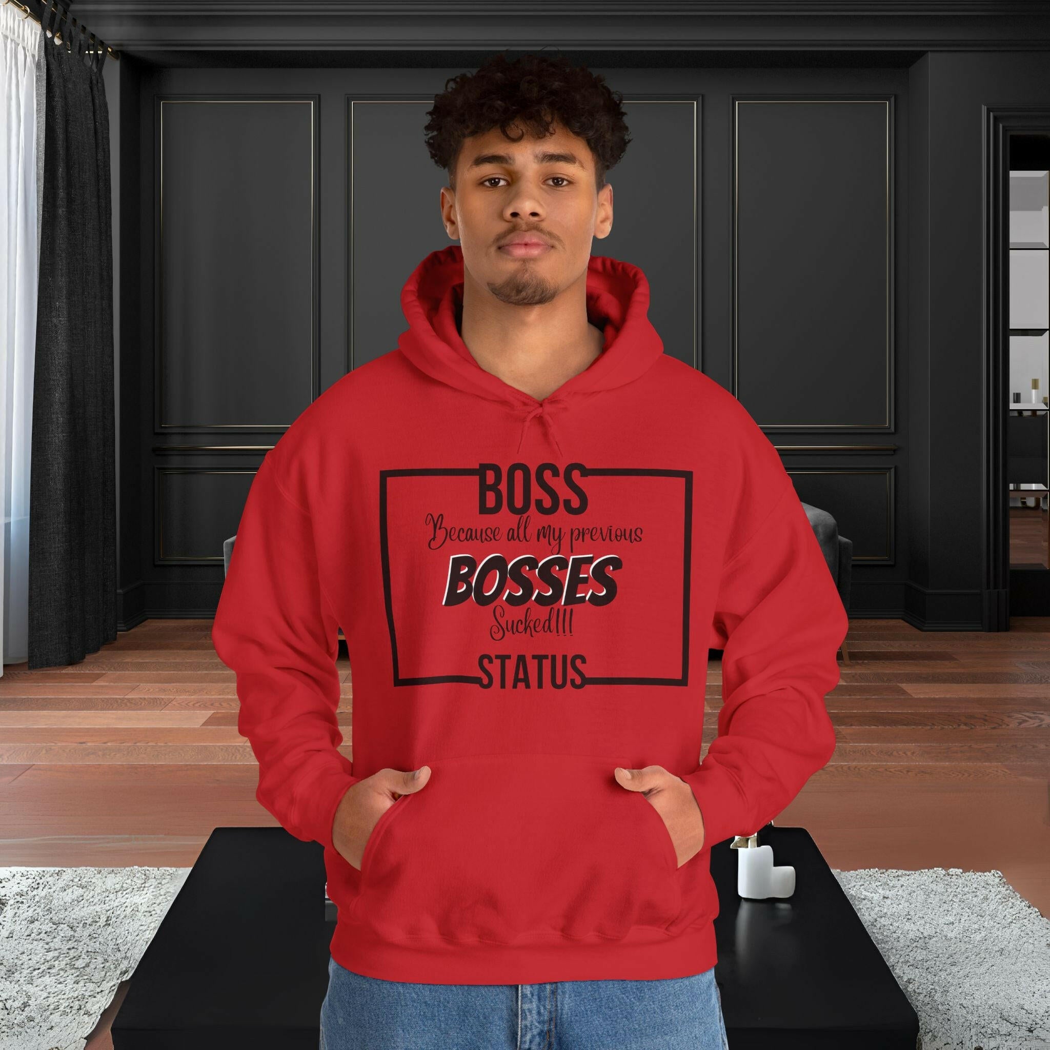 'Boss Status' Men's Hoodie - MKCM Modern Designs