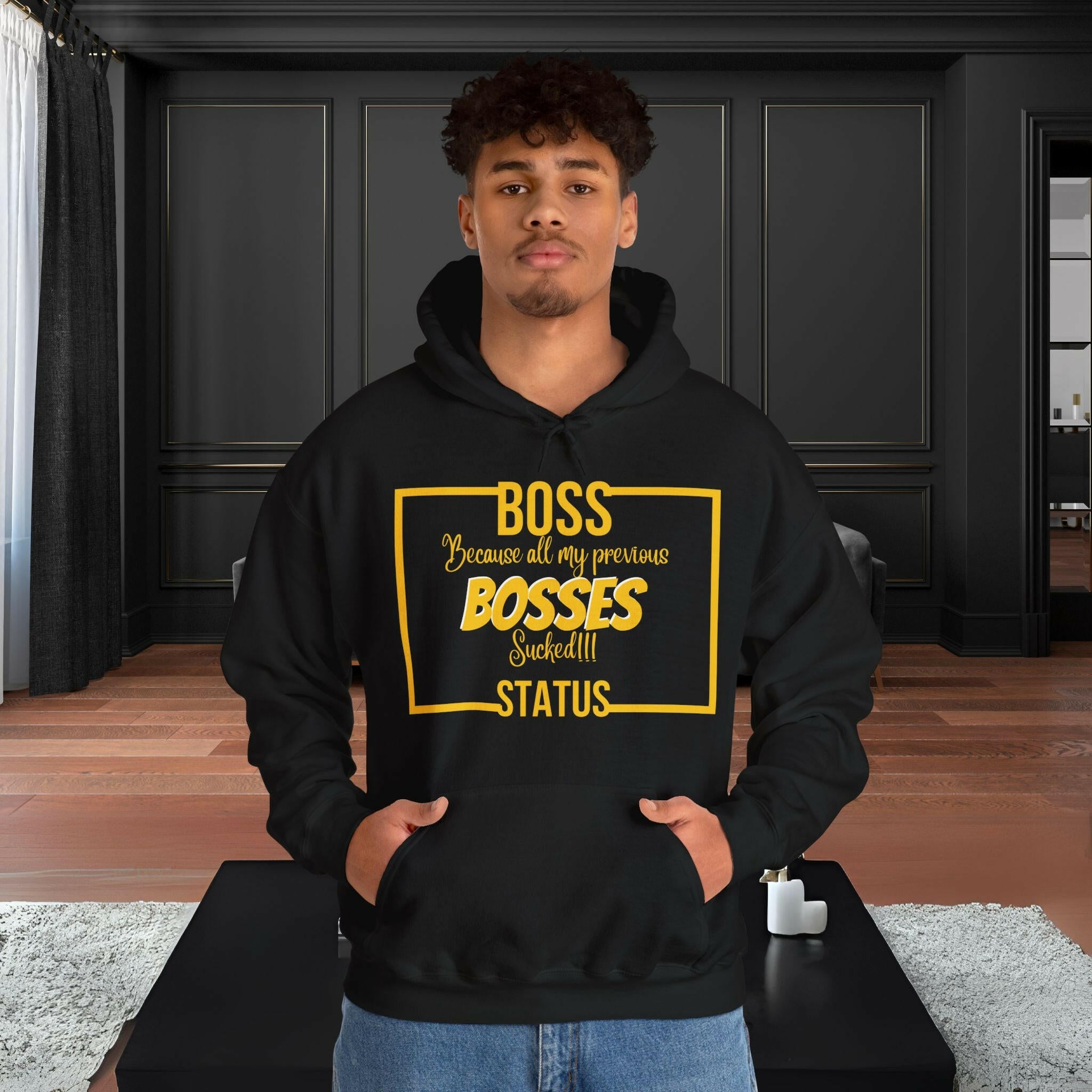 'Boss Status' Men's Hoodie - MKCM Modern Designs