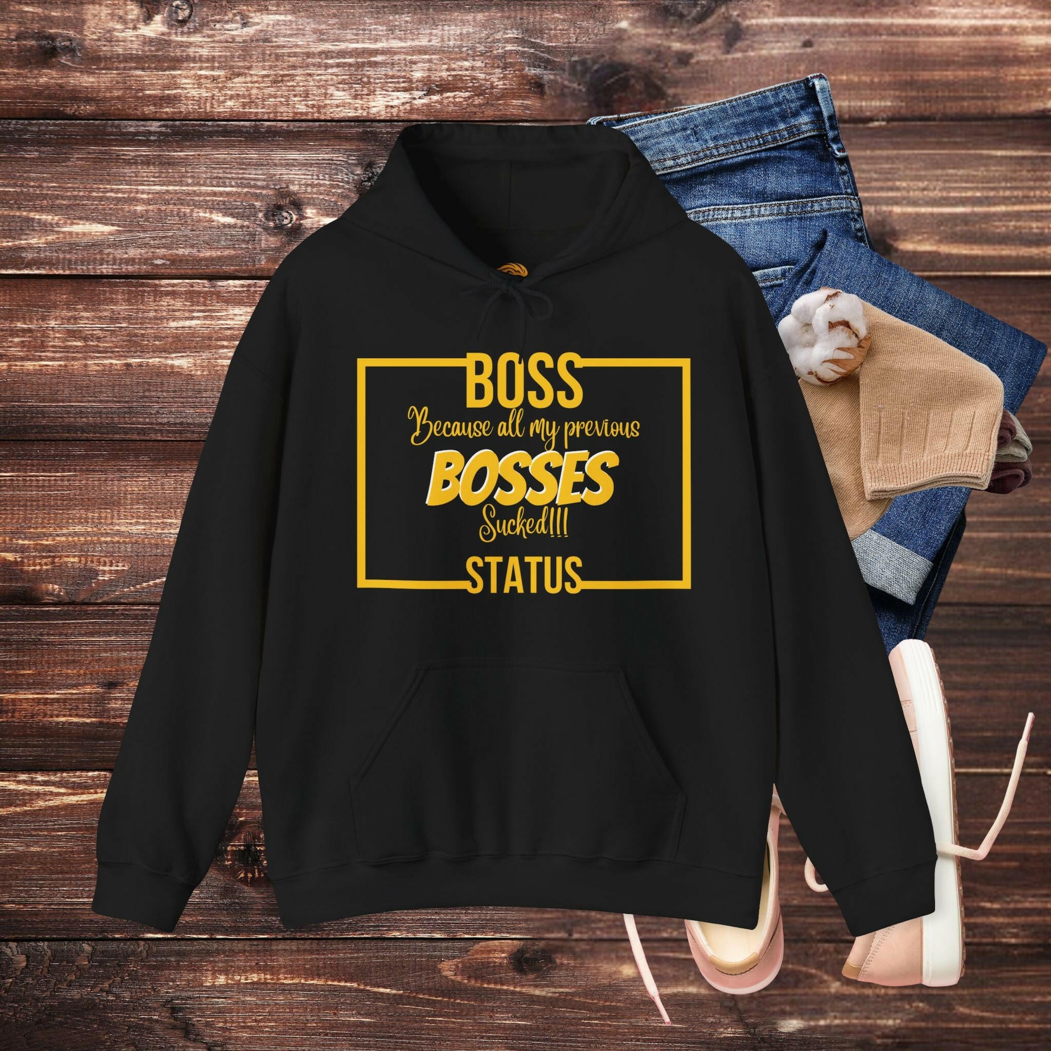 'Boss Status' Men's Hoodie - MKCM Modern Designs