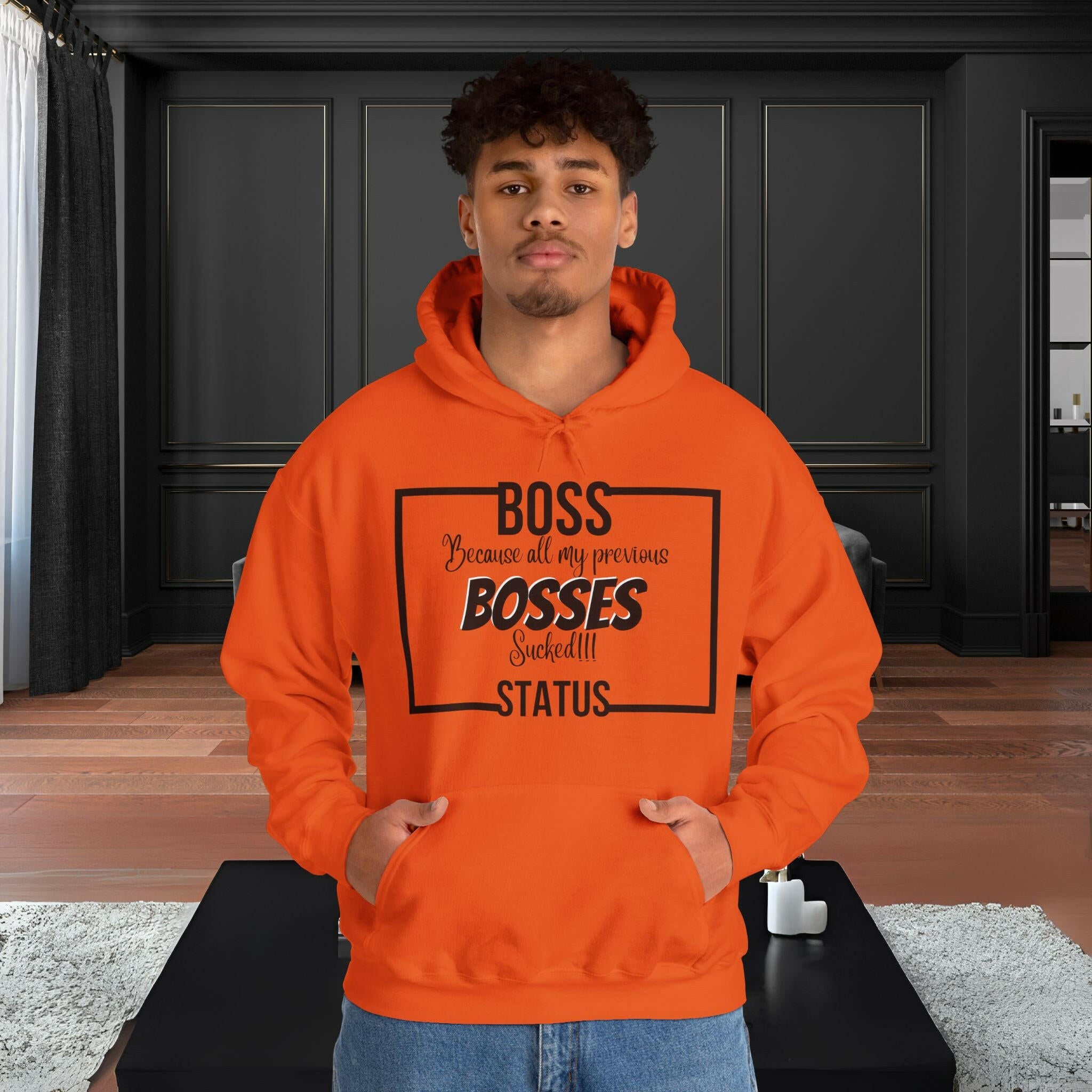 'Boss Status' Men's Hoodie - MKCM Modern Designs