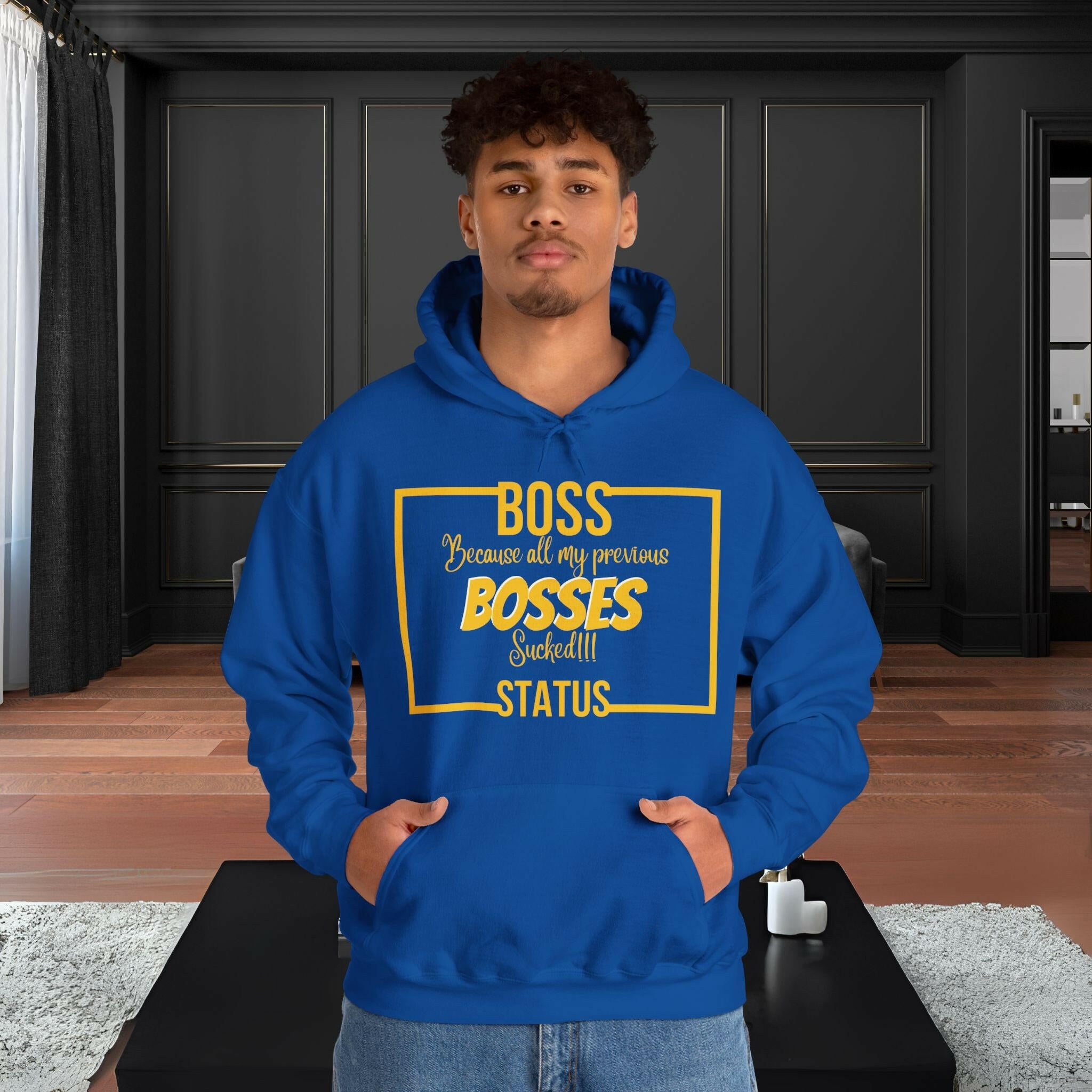 'Boss Status' Men's Hoodie - MKCM Modern Designs