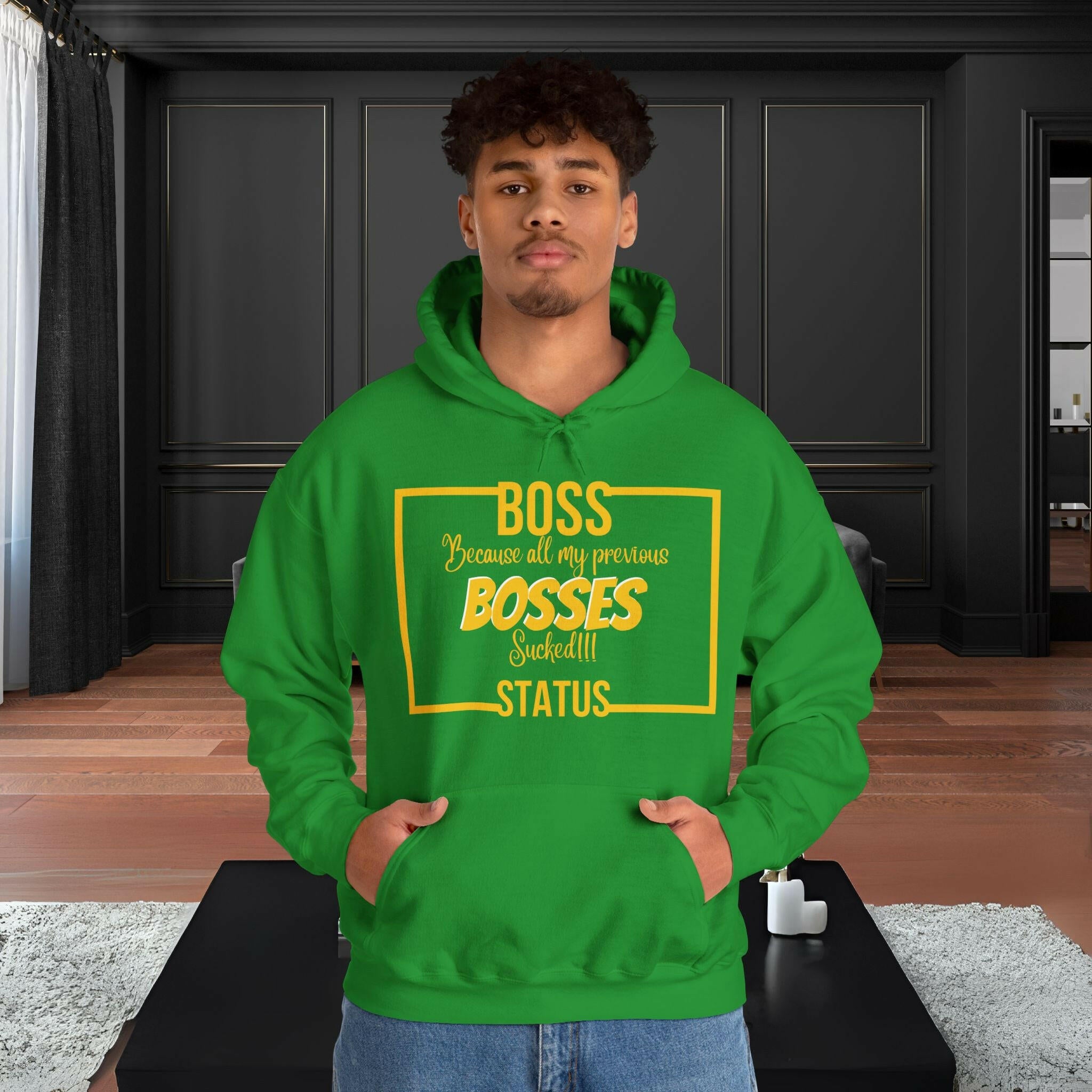 'Boss Status' Men's Hoodie - MKCM Modern Designs