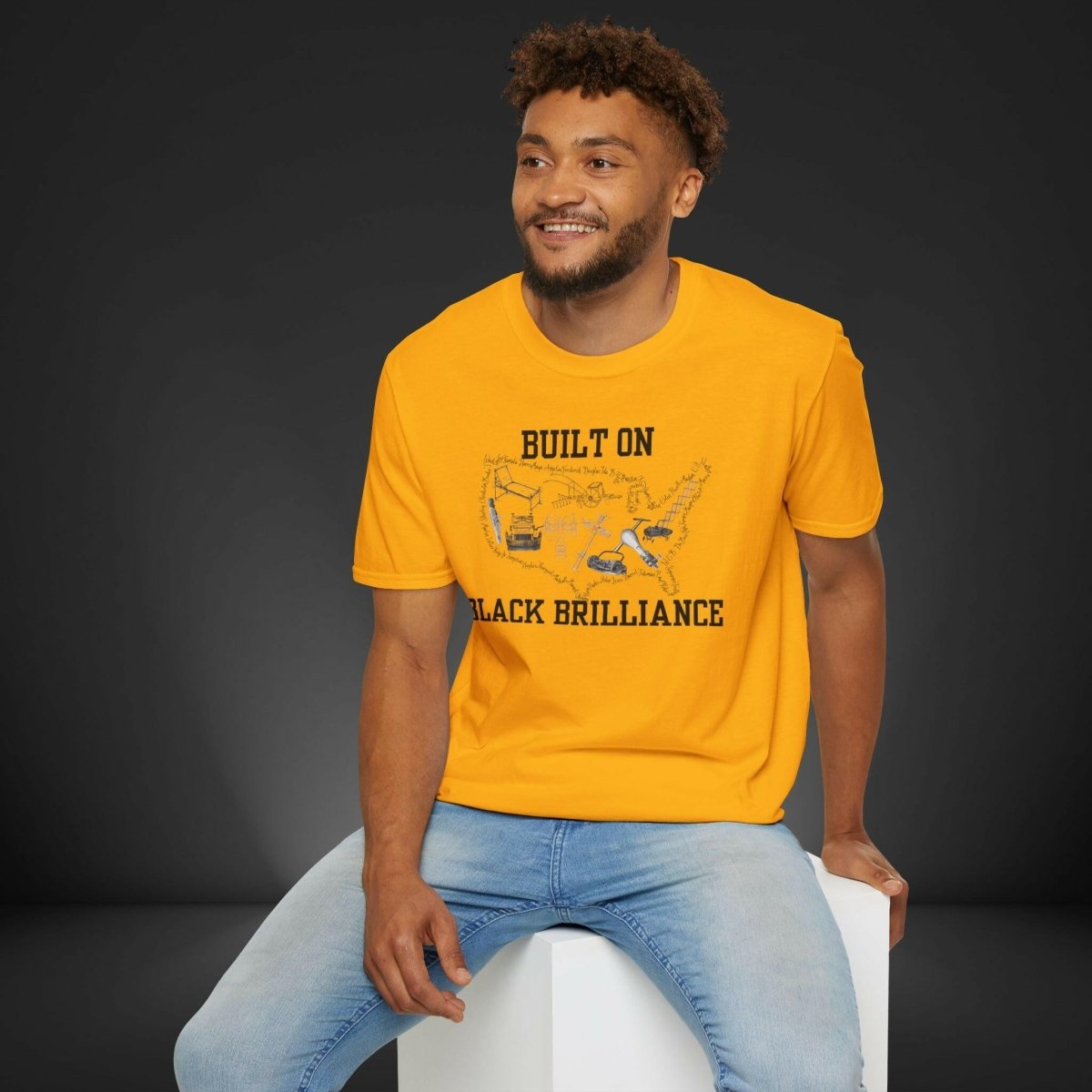 'Built On Black Brilliance' T-Shirt - MKCM Modern Designs