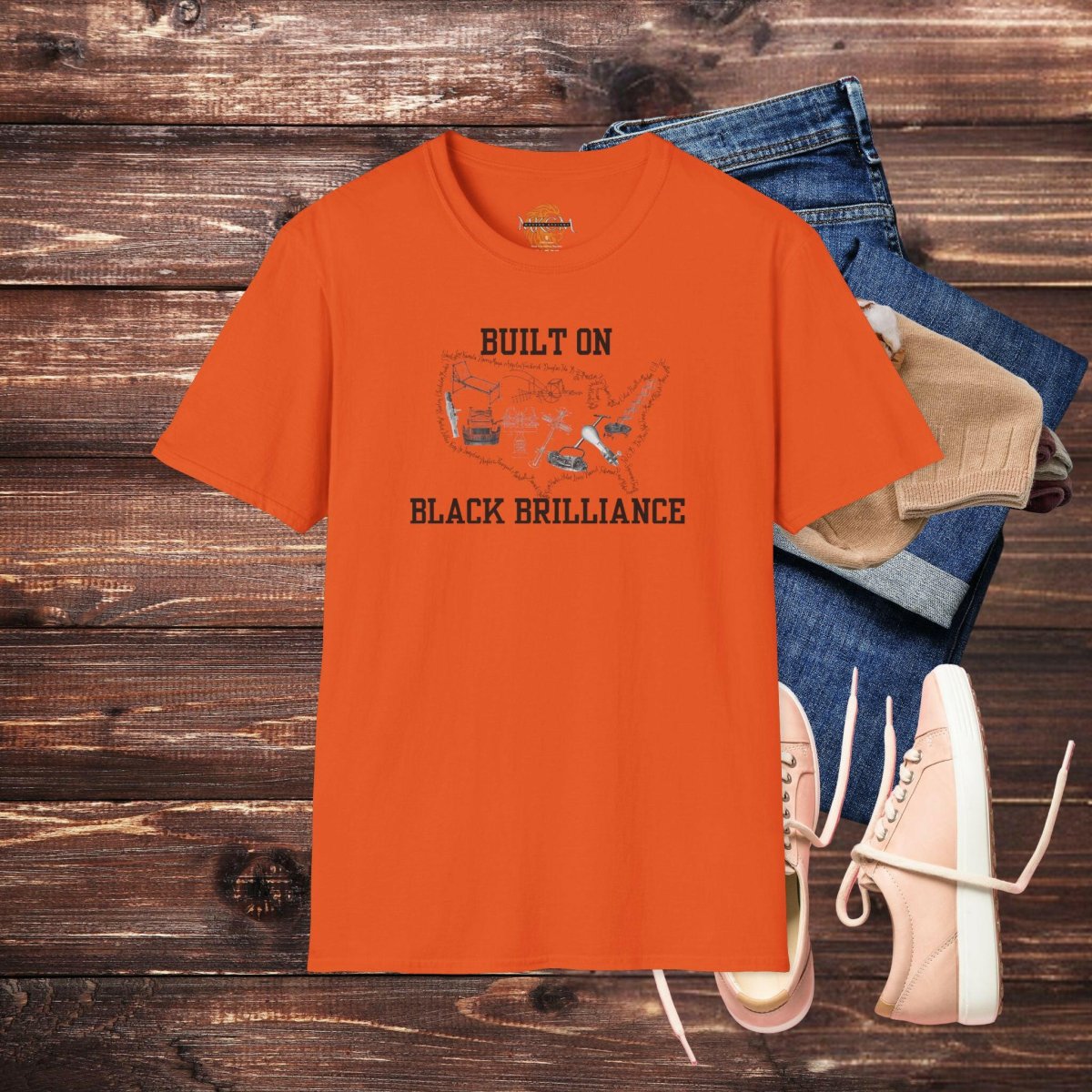 'Built On Black Brilliance' T-Shirt - MKCM Modern Designs