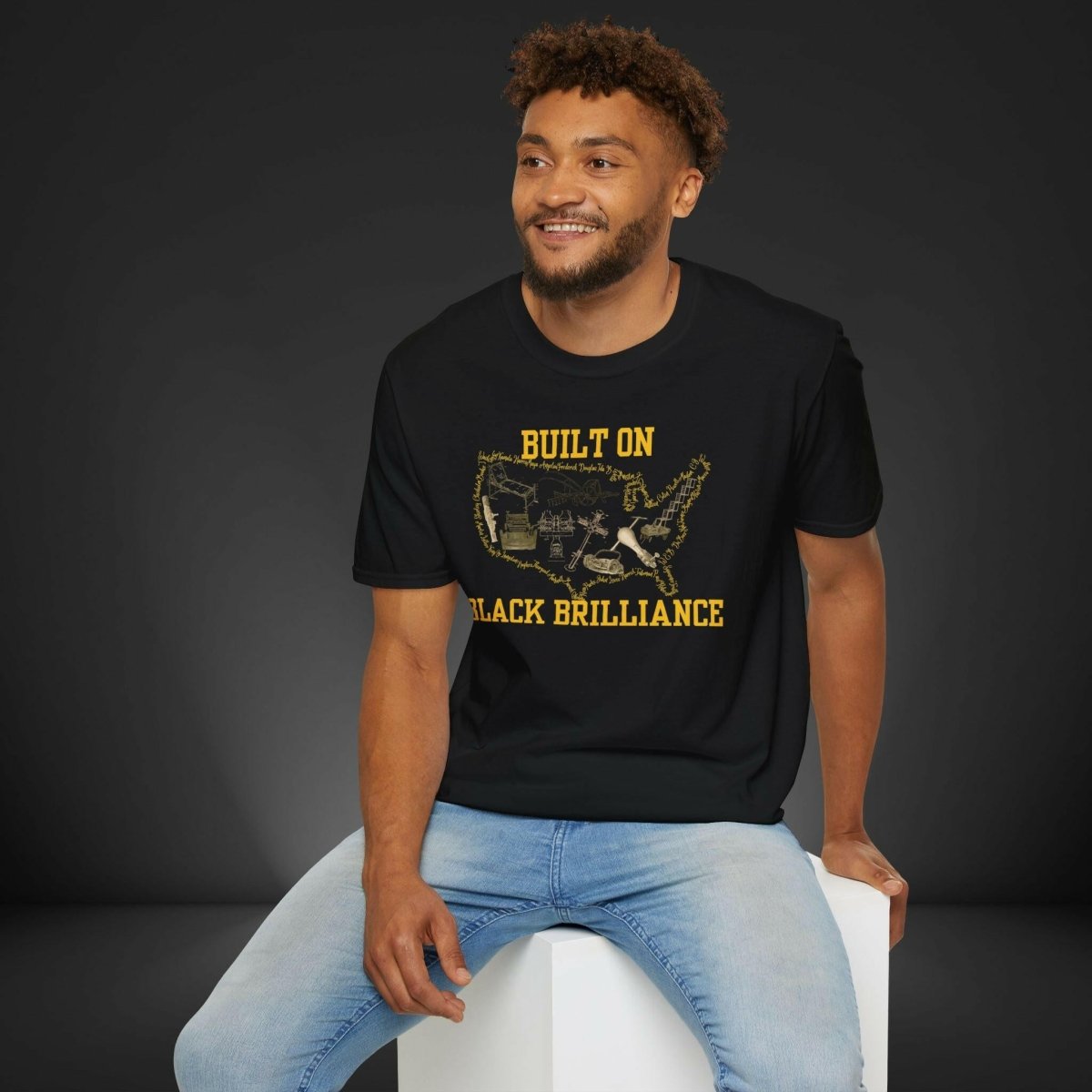 'Built On Black Brilliance' T-Shirt - MKCM Modern Designs