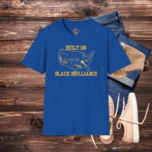 'Built On Black Brilliance' T-Shirt - MKCM Modern Designs