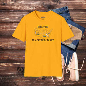 'Built On Black Brilliance' T-Shirt - MKCM Modern Designs