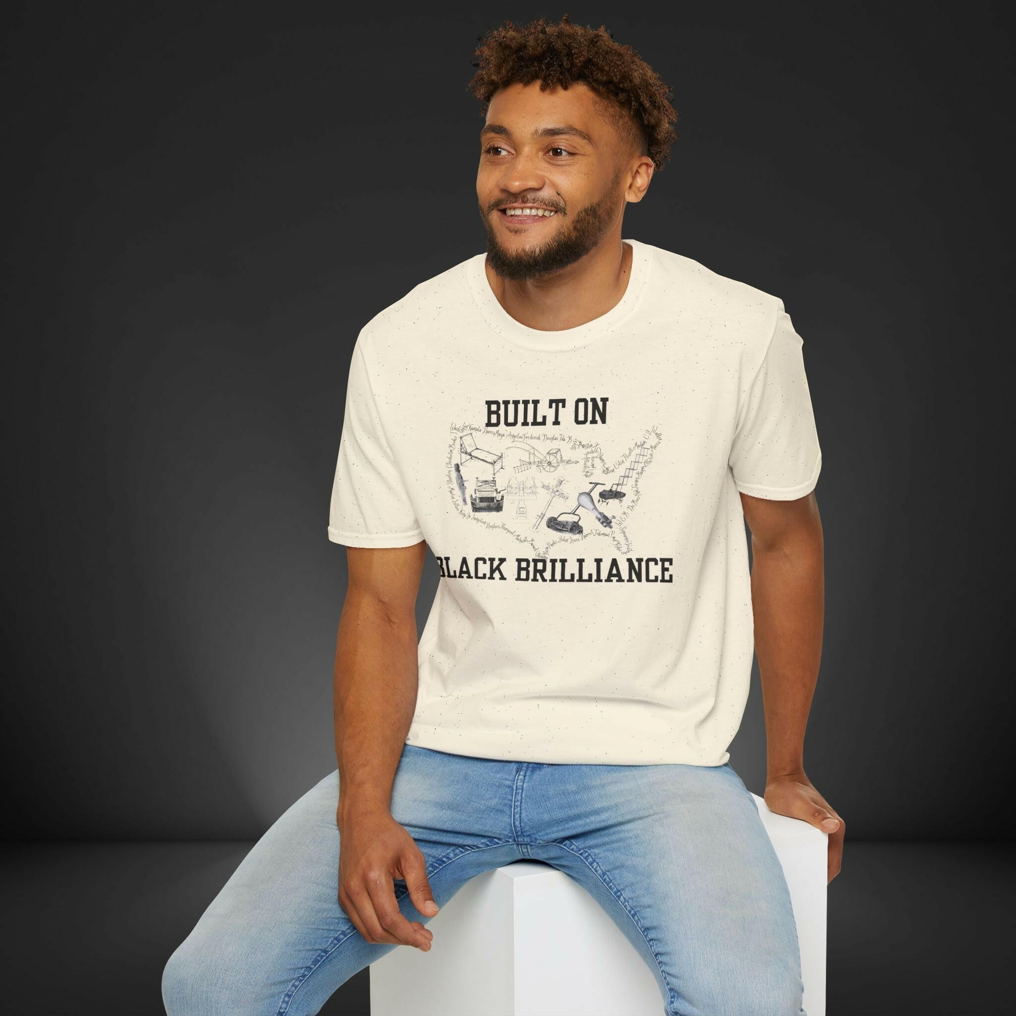 'Built On Black Brilliance' T-Shirt - MKCM Modern Designs