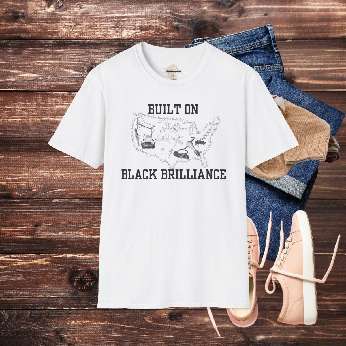 'Built On Black Brilliance' T-Shirt - MKCM Modern Designs