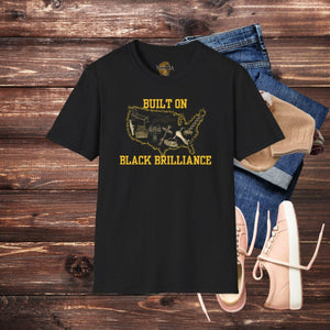 'Built On Black Brilliance' T-Shirt - MKCM Modern Designs