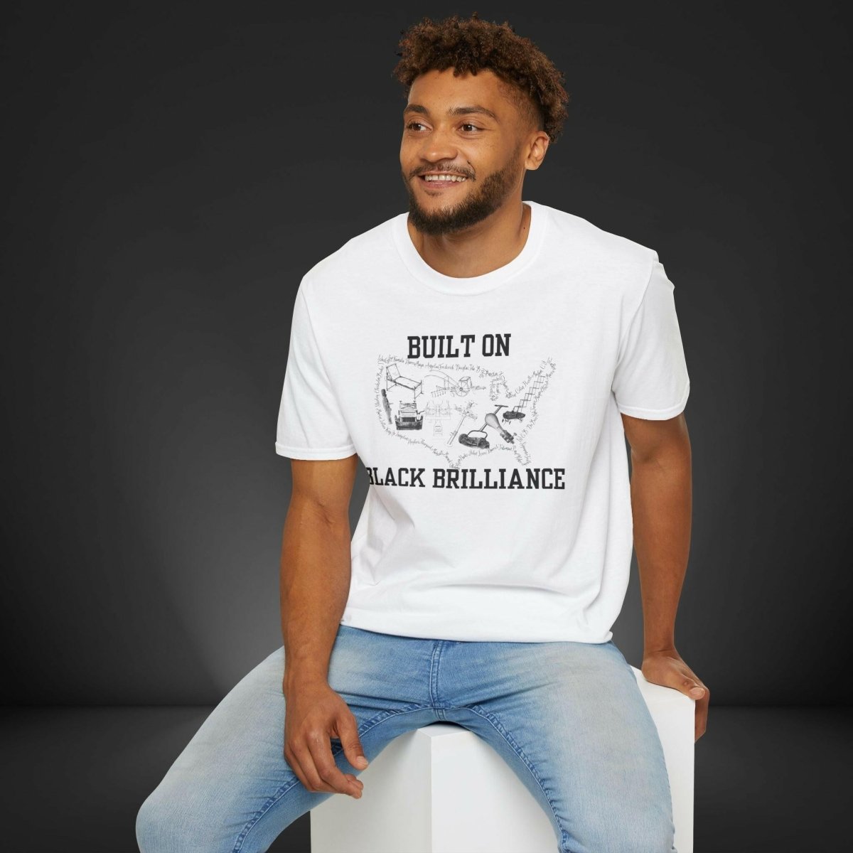 'Built On Black Brilliance' T-Shirt - MKCM Modern Designs