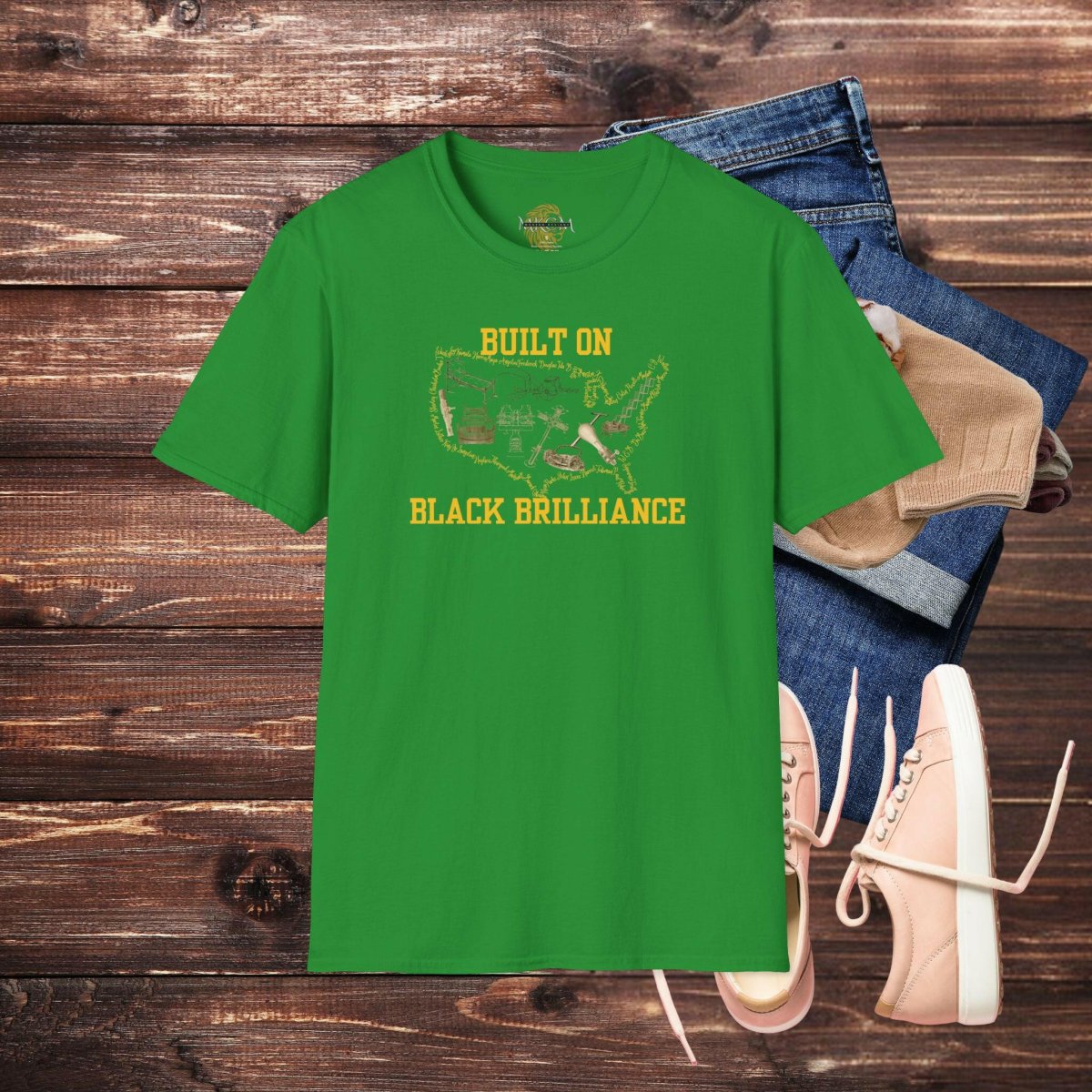 'Built On Black Brilliance' T-Shirt - MKCM Modern Designs