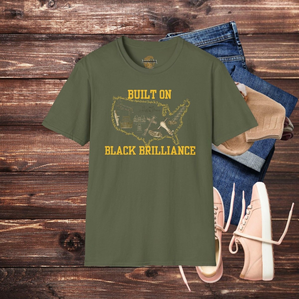 'Built On Black Brilliance' T-Shirt - MKCM Modern Designs