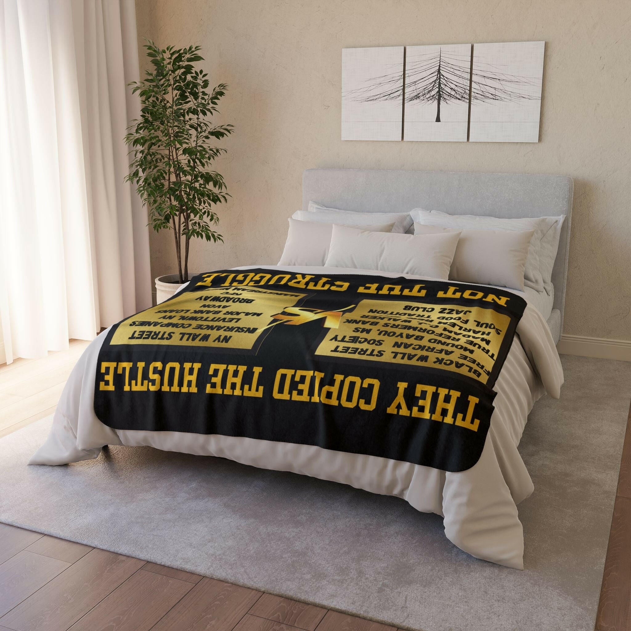 ‘Copied the Hustle' Fleece Sherpa Blanket - MKCM Modern Designs