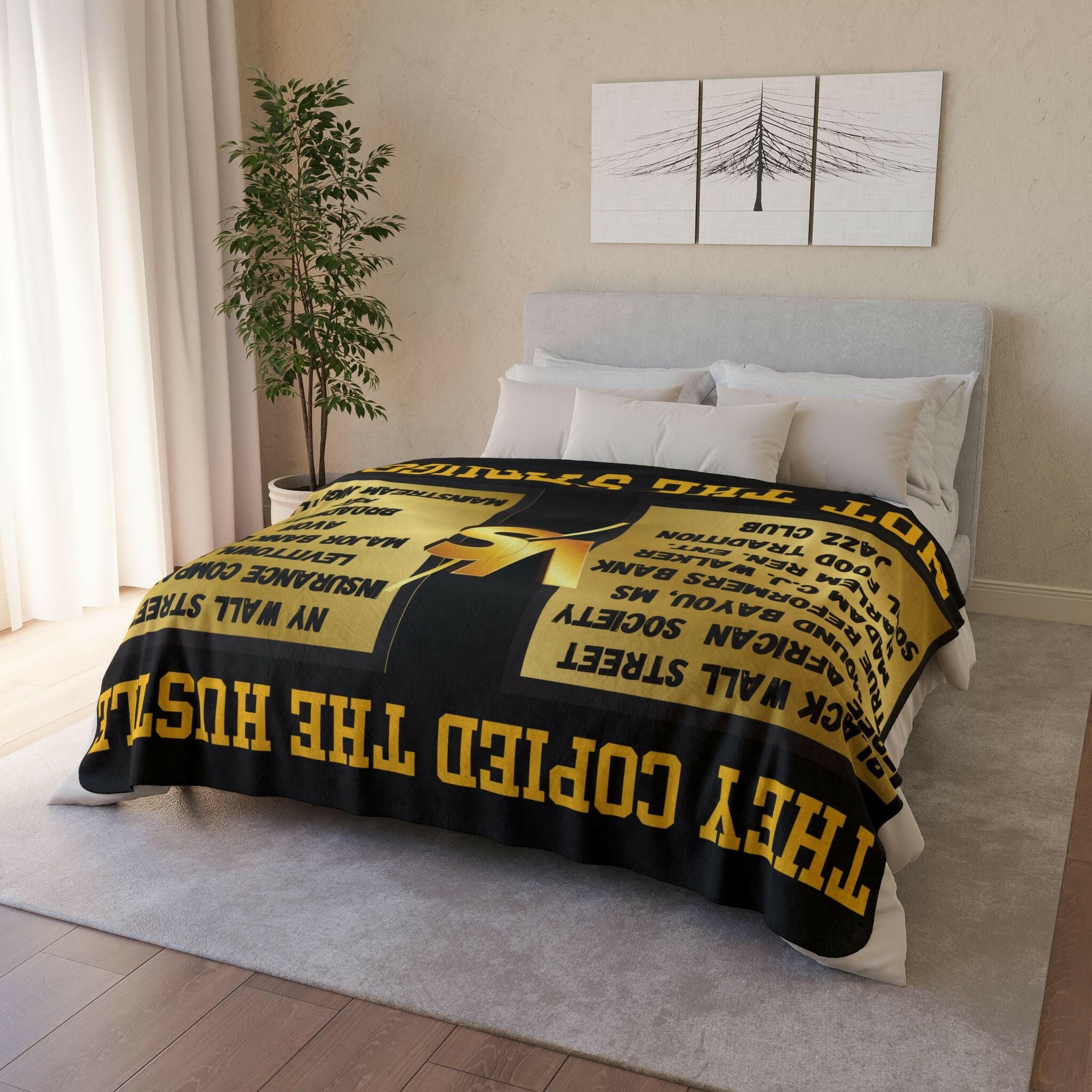 ‘Copied the Hustle' Fleece Sherpa Blanket - MKCM Modern Designs