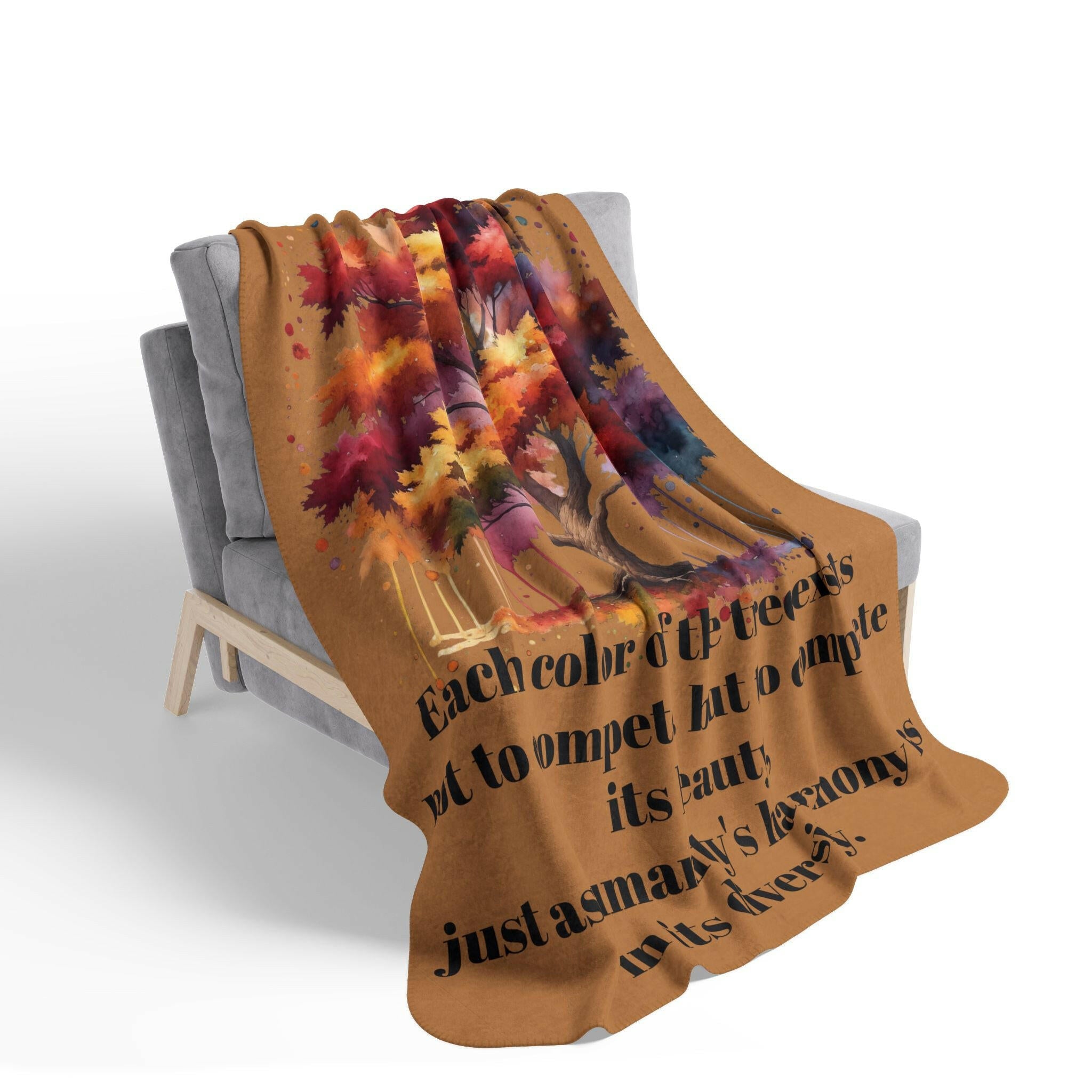 ‘Diversity Tree' Fleece Sherpa Blanket - MKCM Modern Designs