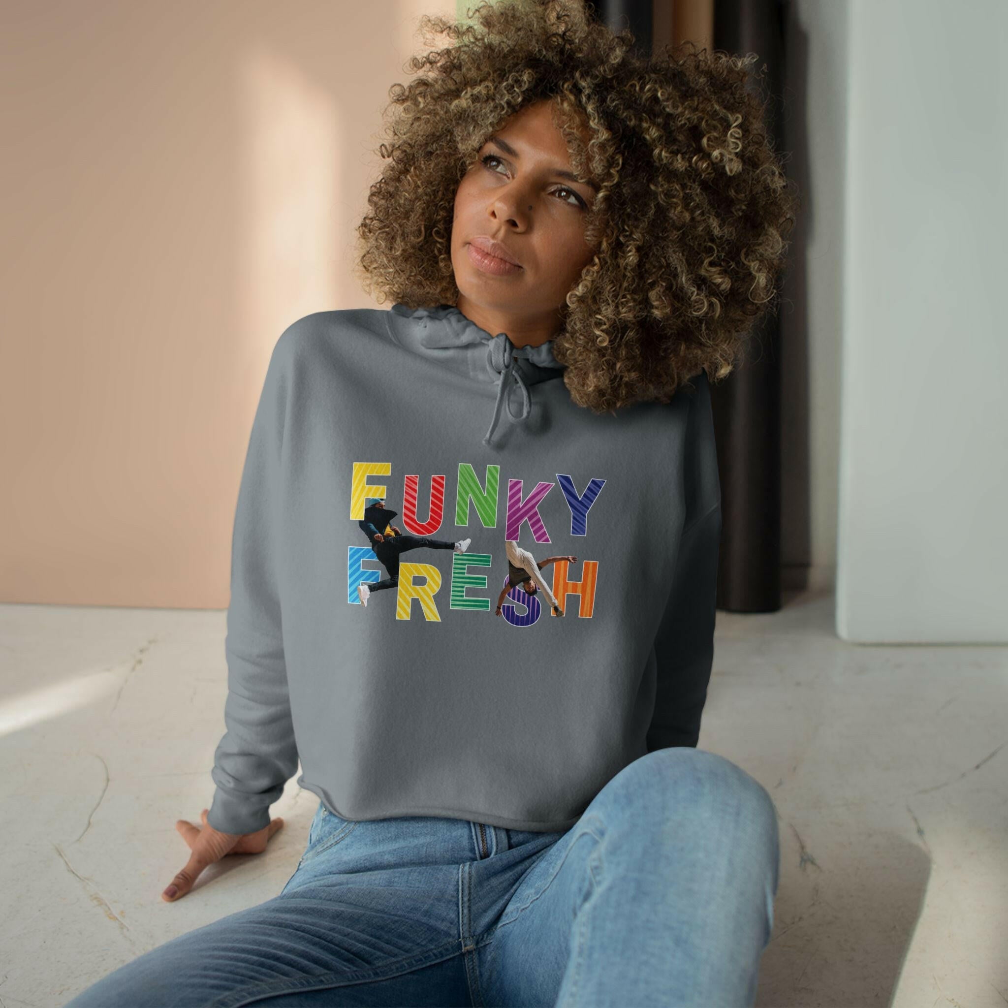 ‘Funky Fresh' Crop Hoodie - MKCM Modern Designs