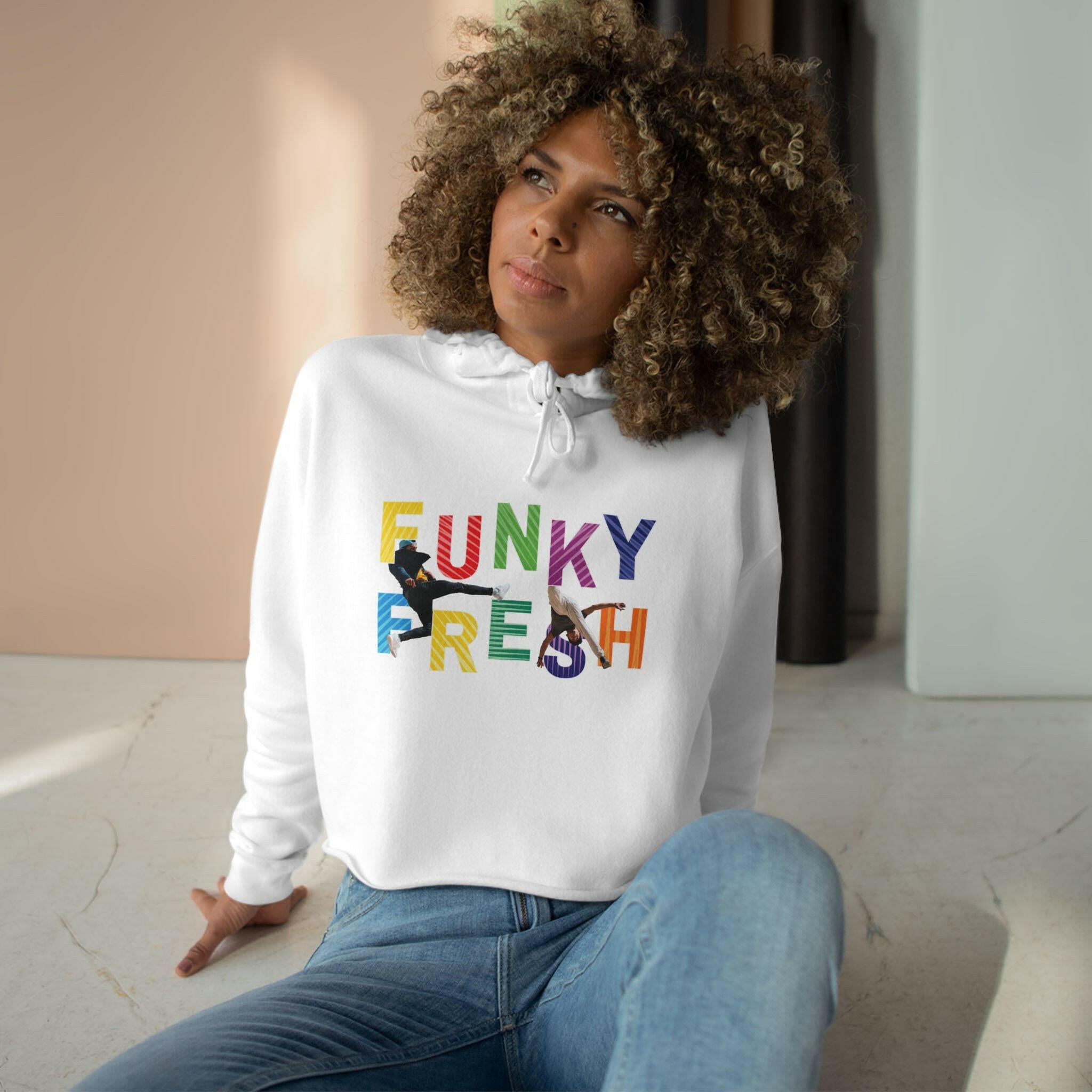 ‘Funky Fresh' Crop Hoodie - MKCM Modern Designs