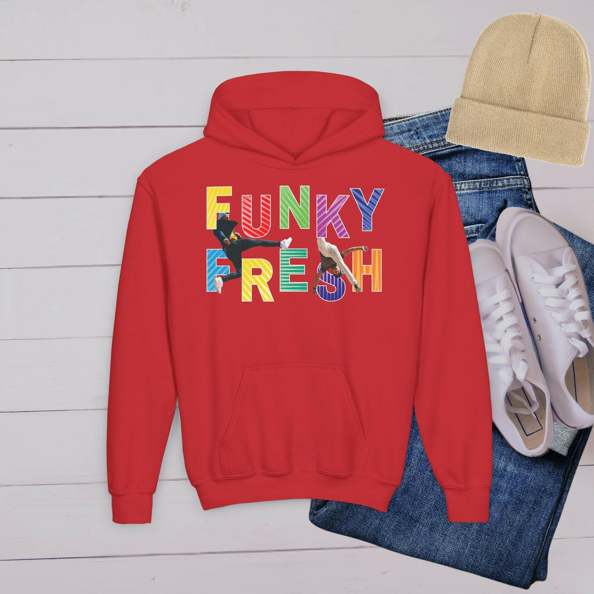 ‘Funky Fresh' Youth Hoodie - MKCM Modern Designs