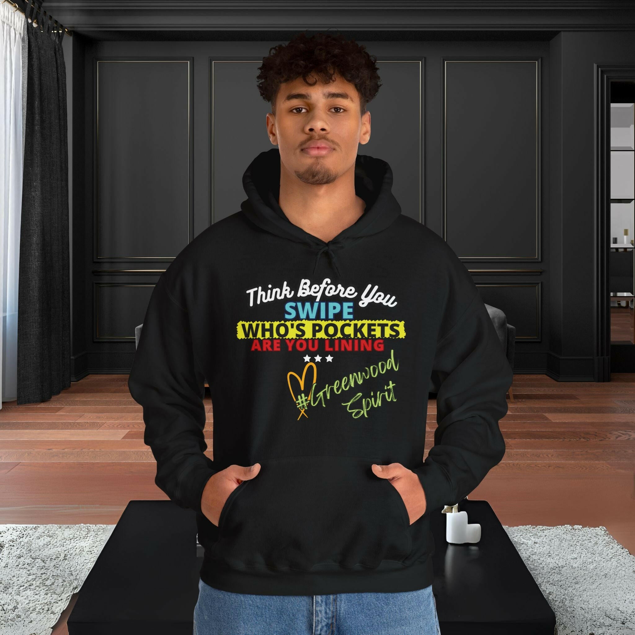 'Greenwood Spirit' Men's Hoodie - MKCM Modern Designs