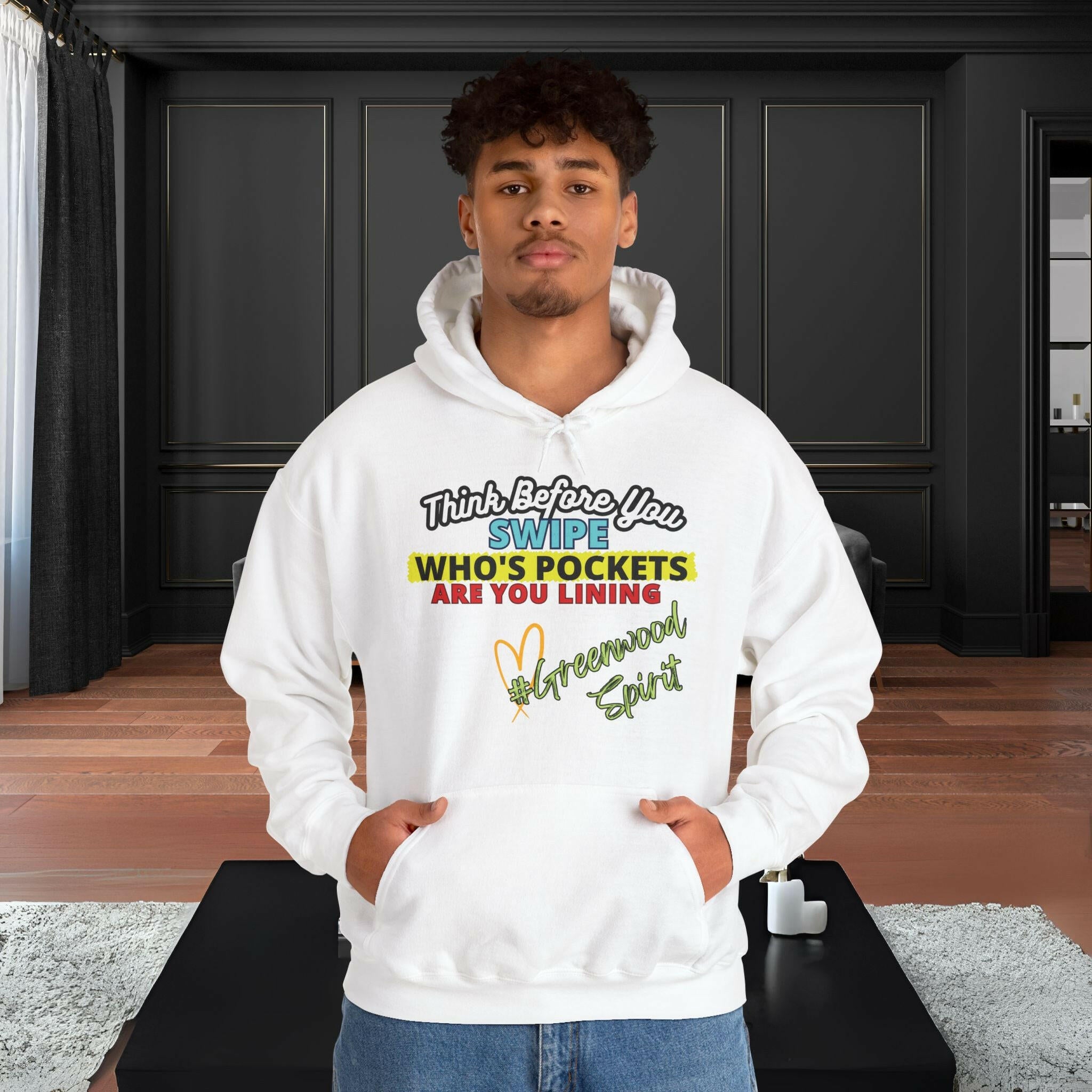 'Greenwood Spirit' Men's Hoodie - MKCM Modern Designs