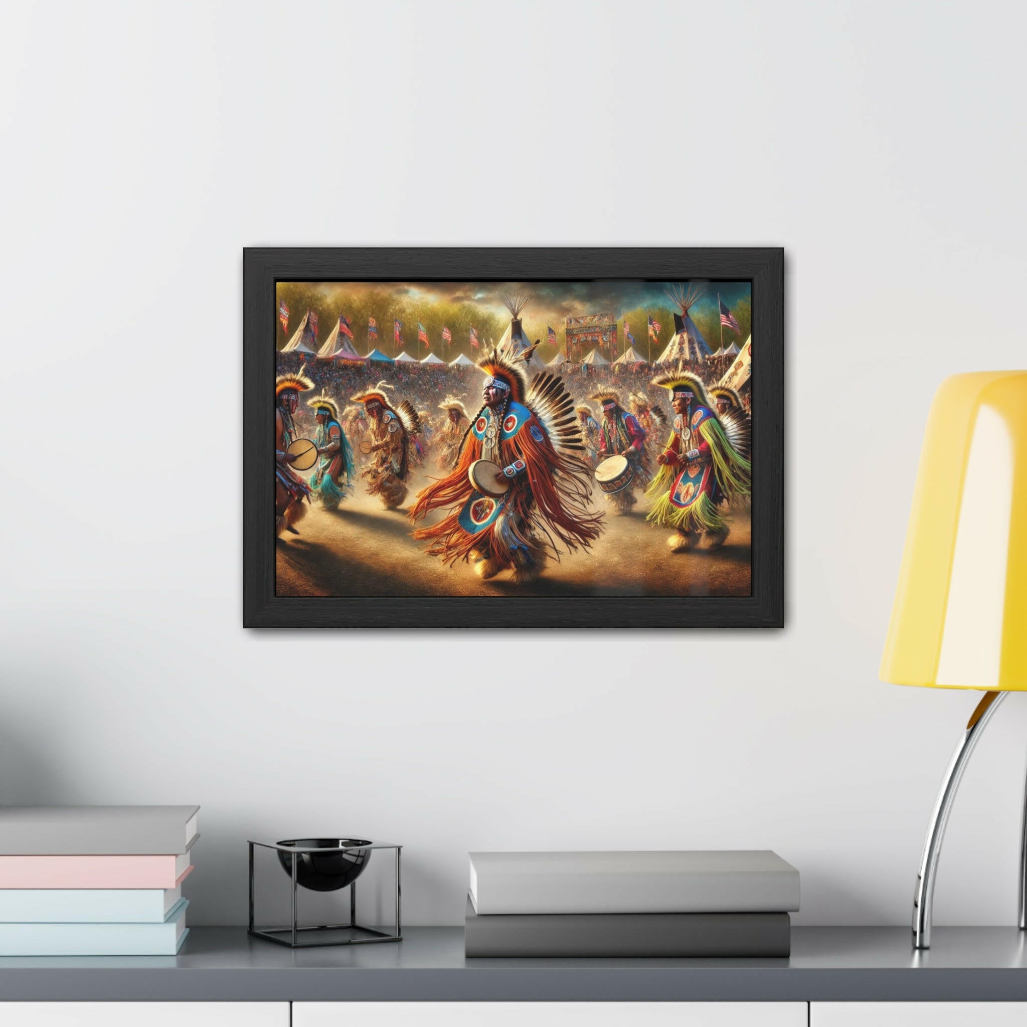 Indigenous PowWow Framed Art - MKCM Modern Designs