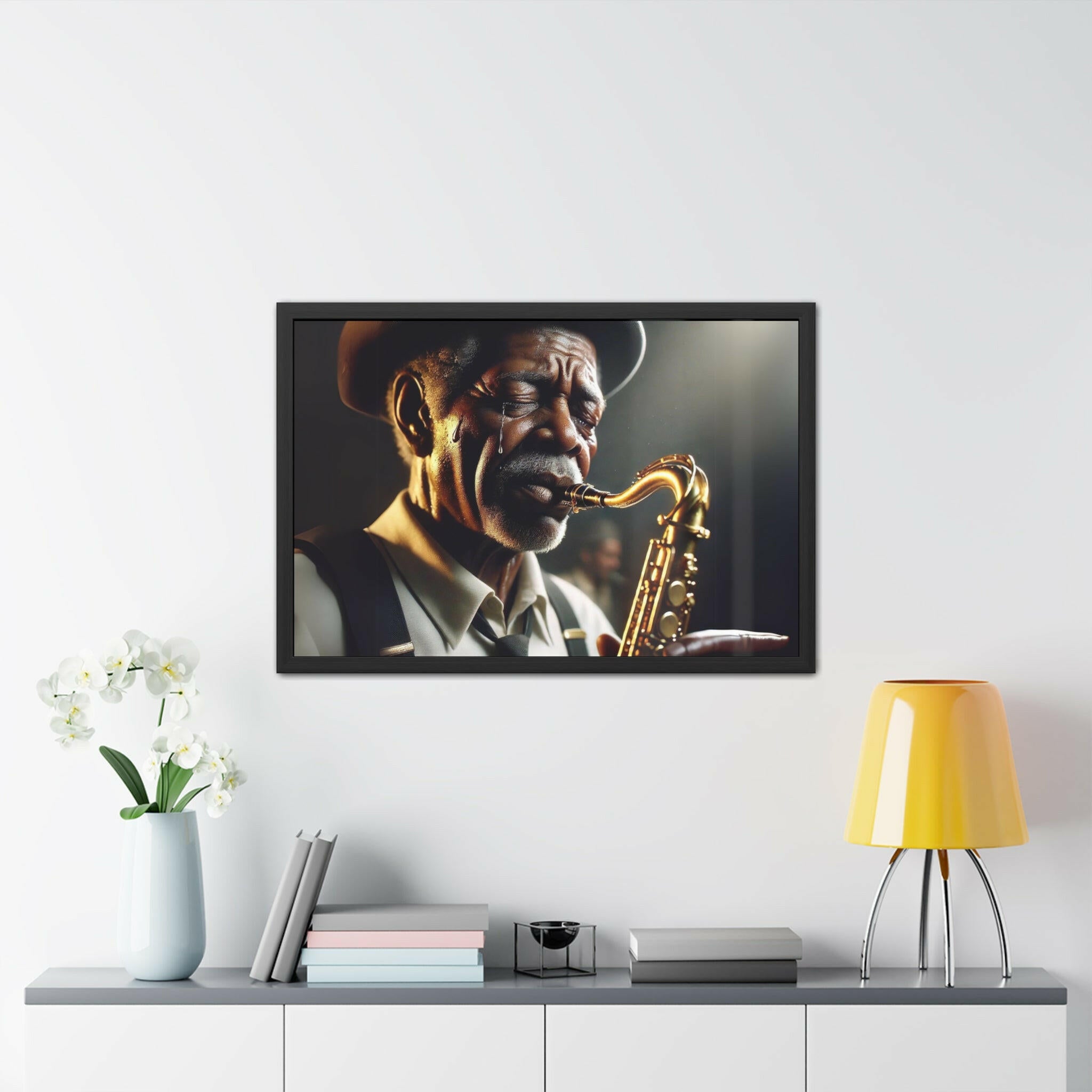 Jazz Saxophonist Framed Art - MKCM Modern Designs