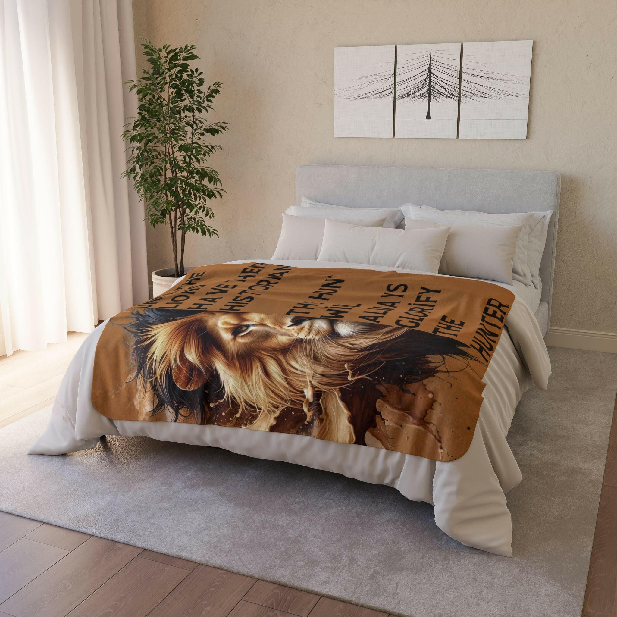 ‘Lions’ Historian' Fleece Sherpa Blanket - MKCM Modern Designs