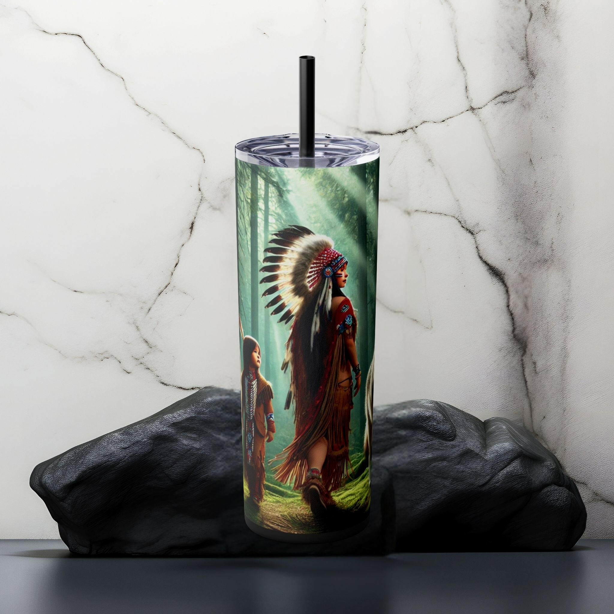 Native American Wolves Tumbler - MKCM Modern Designs