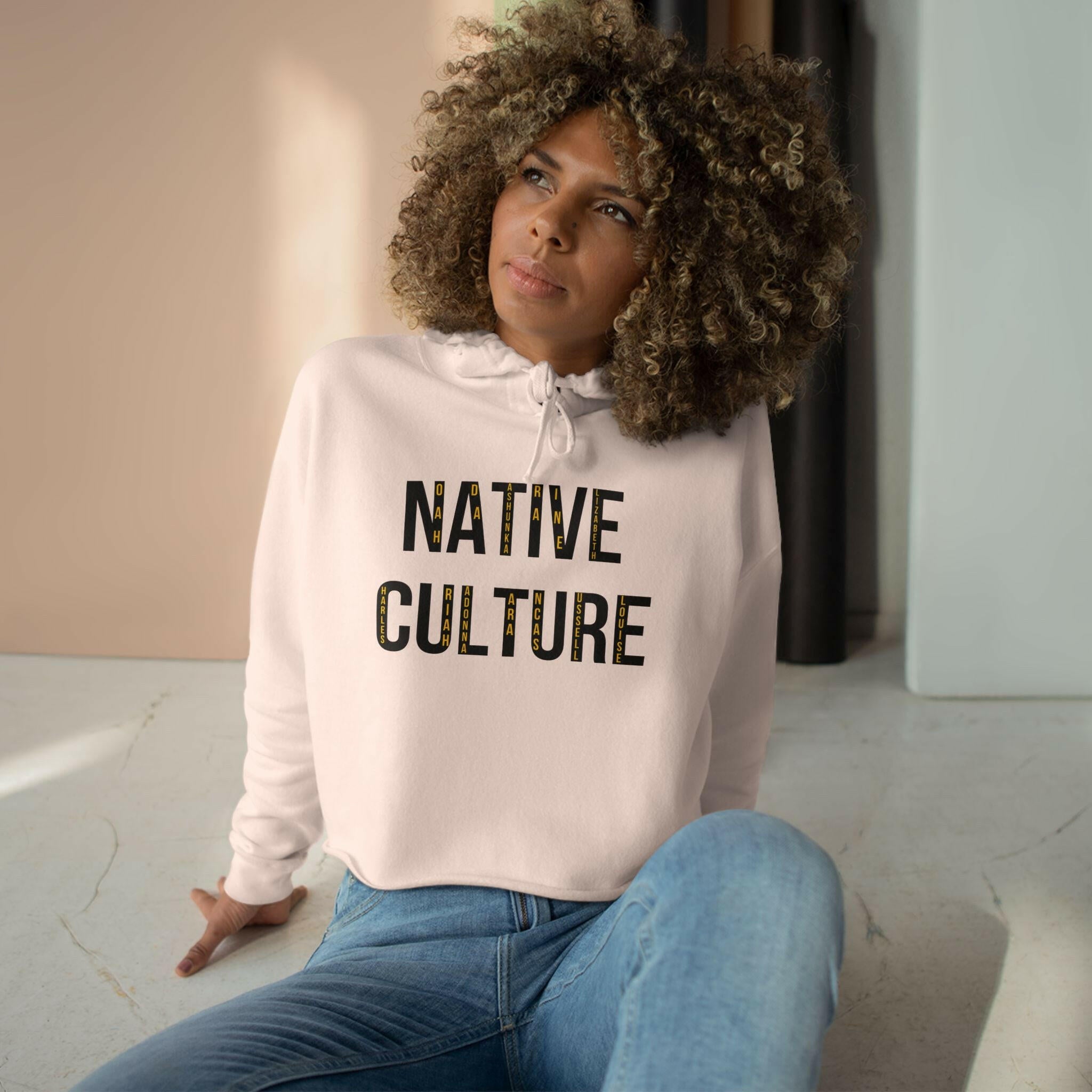 'Native Culture' Crop Hoodie - MKCM Modern Designs