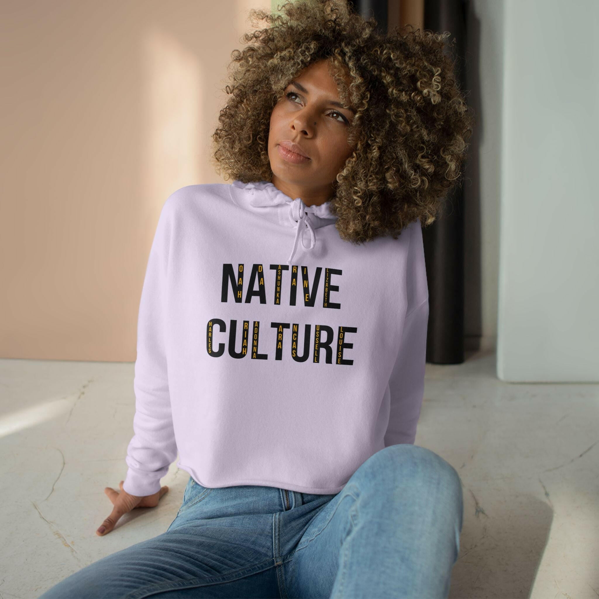 'Native Culture' Crop Hoodie - MKCM Modern Designs