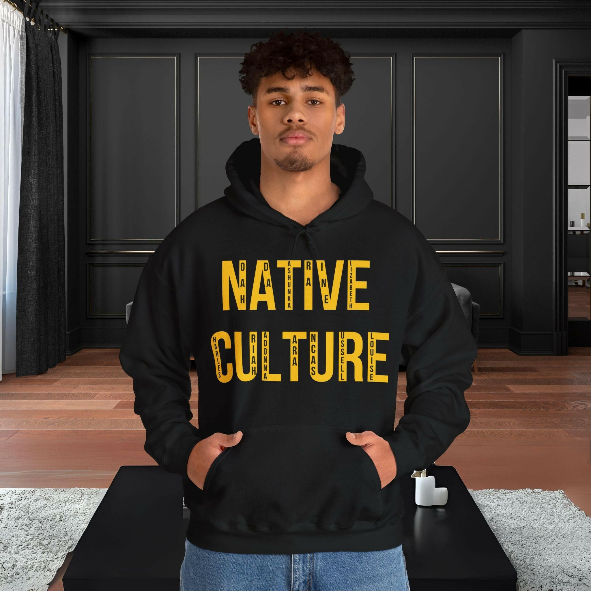 'NATIVE Culture' Men's Hoodie - MKCM Modern Designs