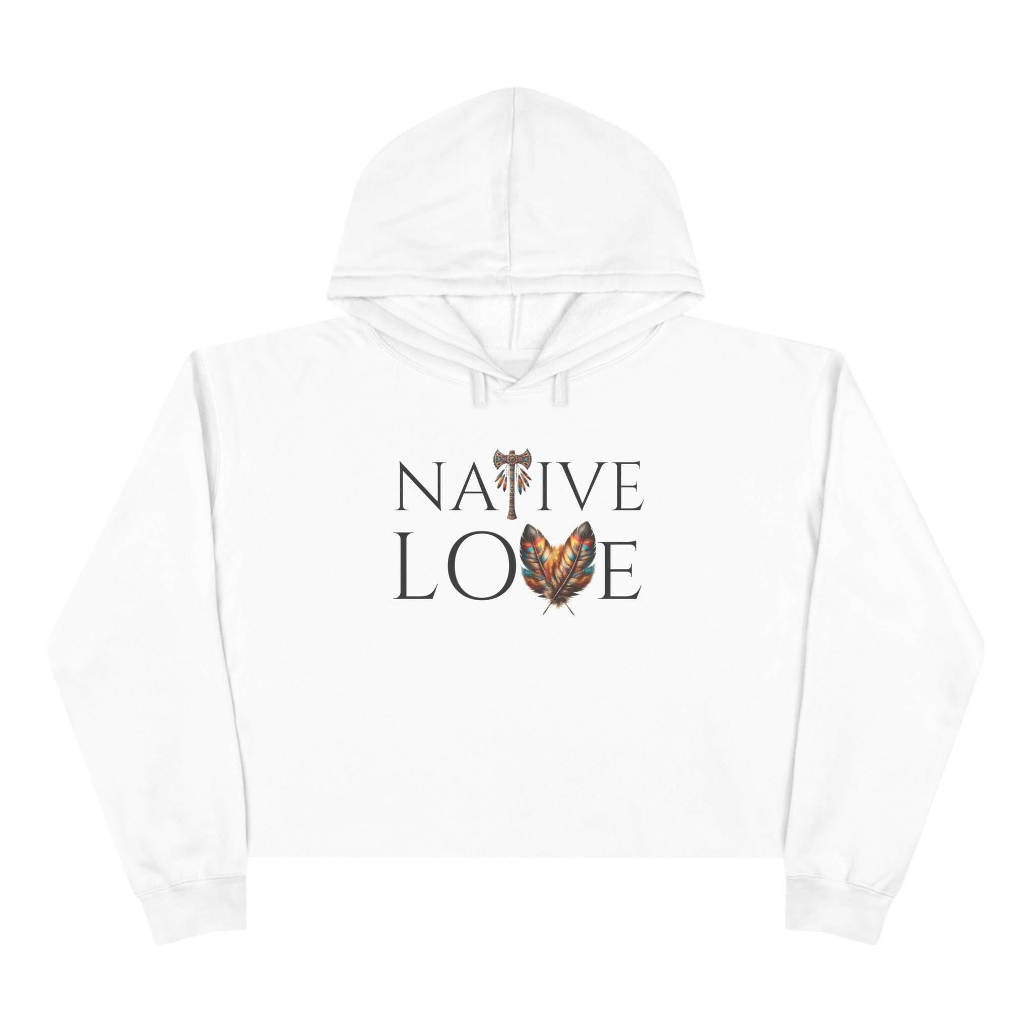 'Native Love' Crop Hoodie - MKCM Modern Designs