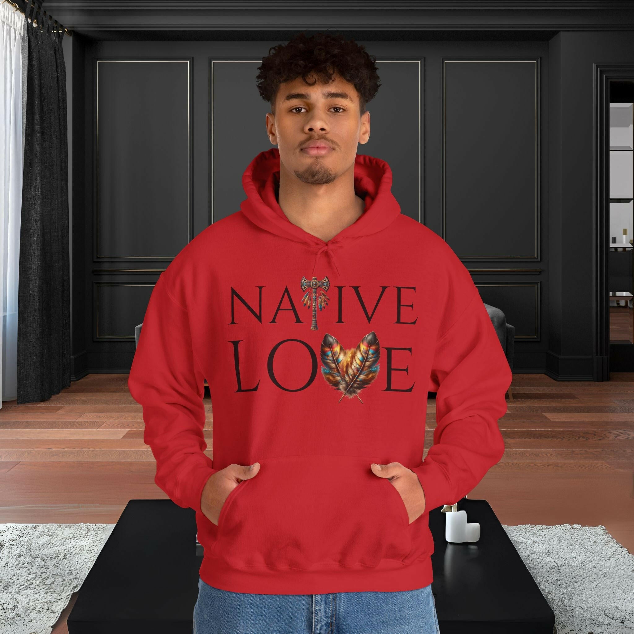 'Native Love' Men's Hoodie - MKCM Modern Designs