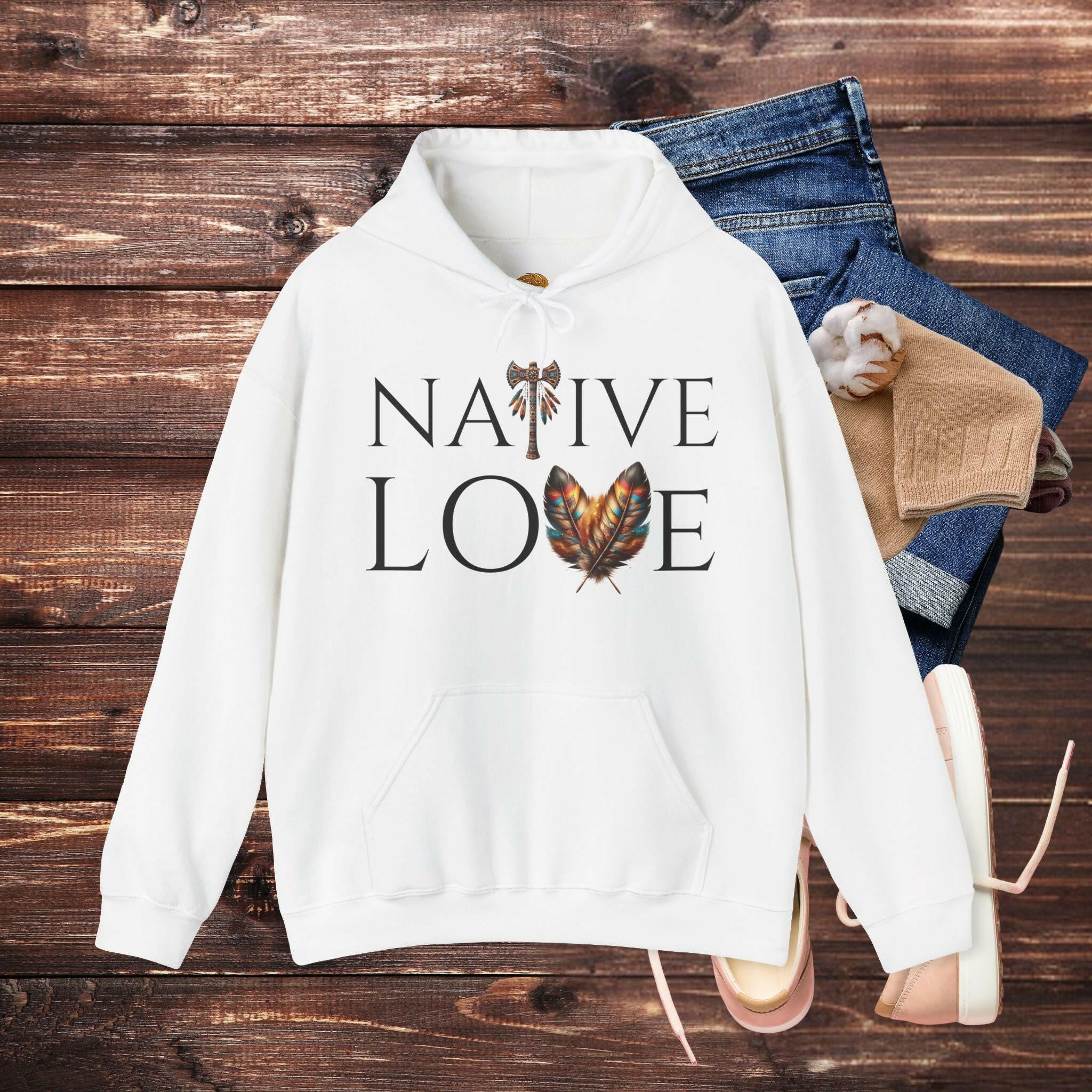 'Native Love' Men's Hoodie - MKCM Modern Designs