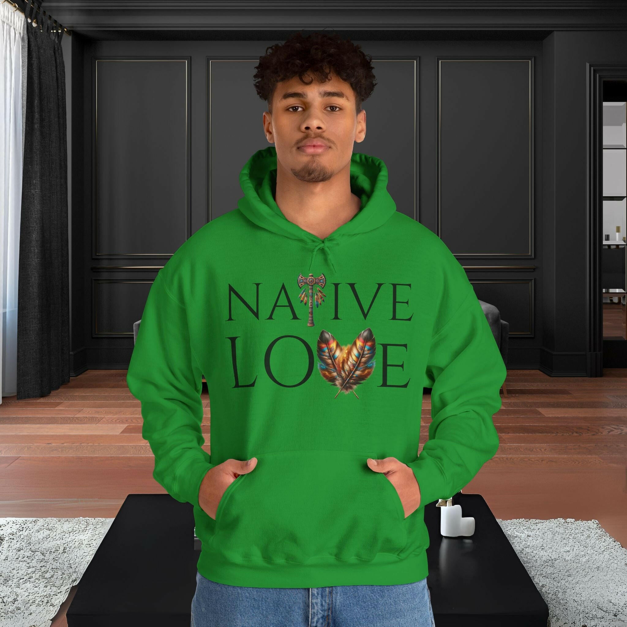 'Native Love' Men's Hoodie - MKCM Modern Designs