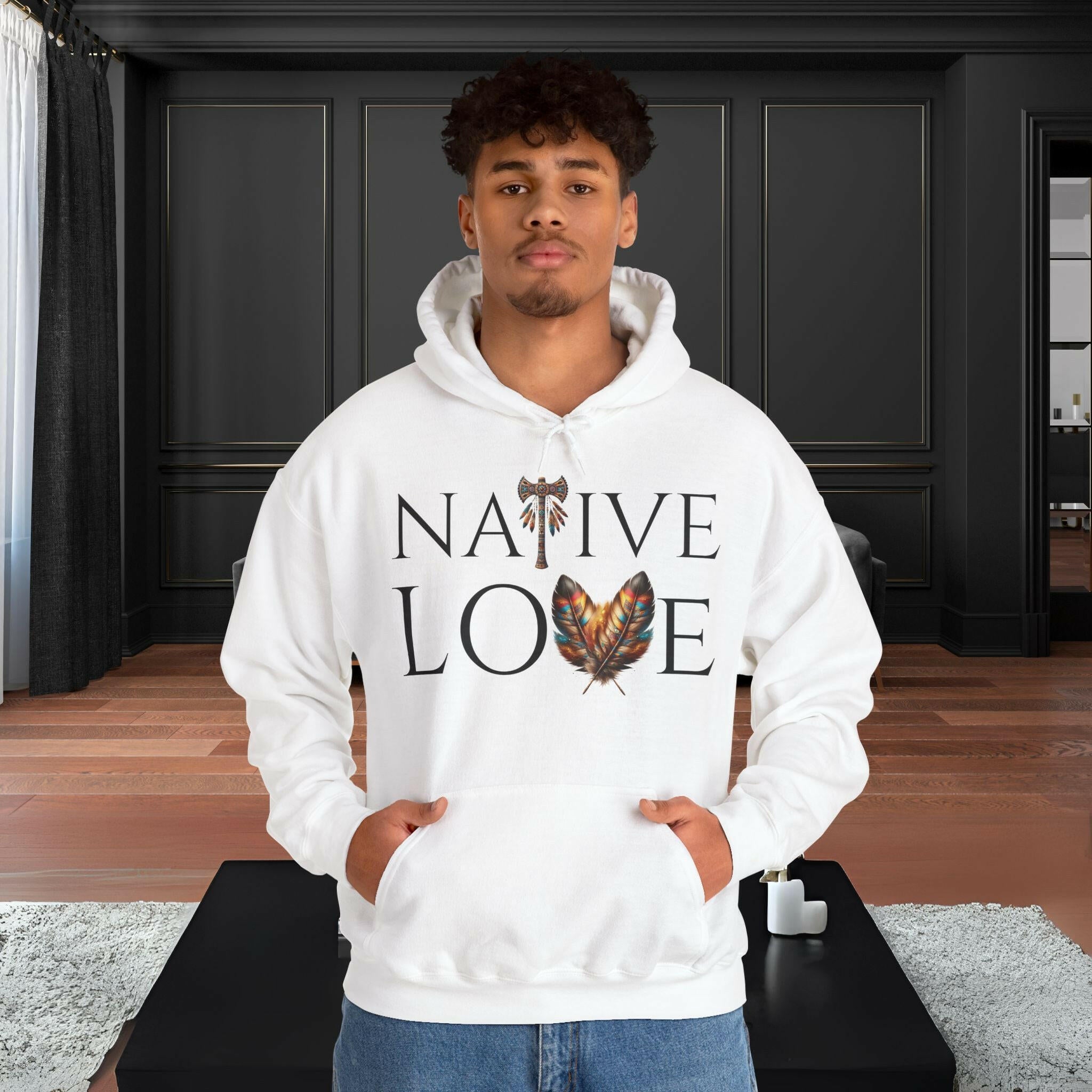 'Native Love' Men's Hoodie - MKCM Modern Designs